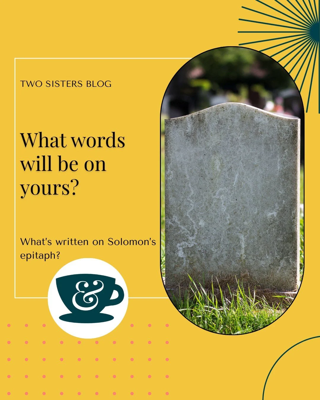 It&rsquo;s quite something to try and sum up a whole life in a few words.
Even Solomon &mdash; the man of endless words &mdash; would have struggled to write his own epitaph.
For all his wisdom and glory, his story ended where every human story does: