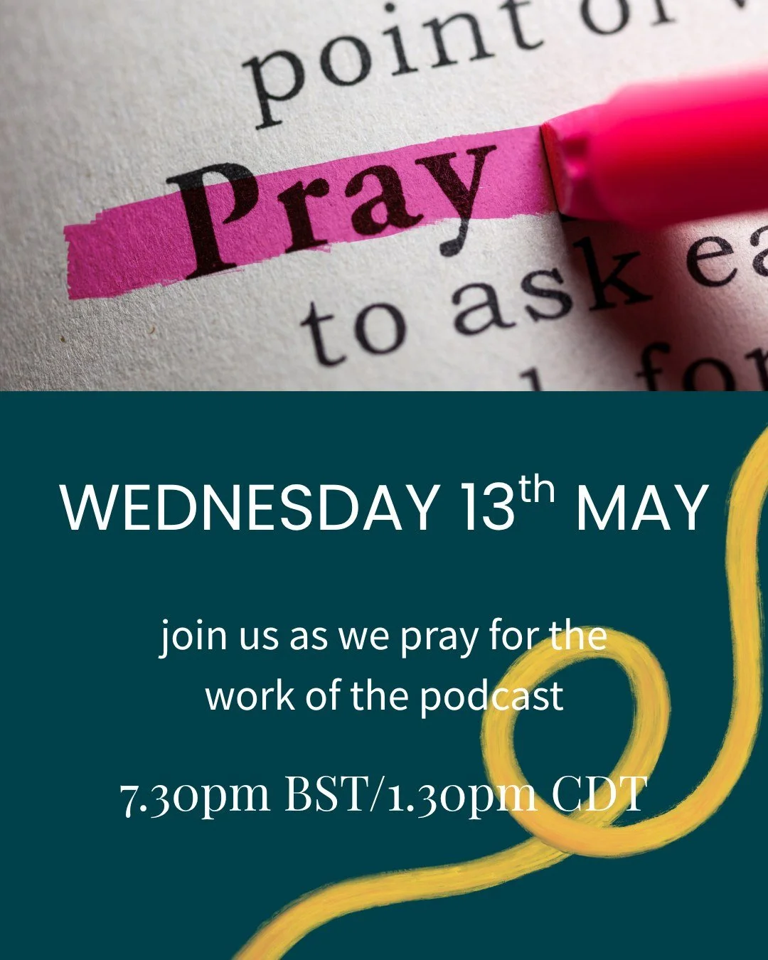 We are gathering online to pray for the work of the podcast and we would love you to join us. 

Comment PRAY and we will send you the link to sign up