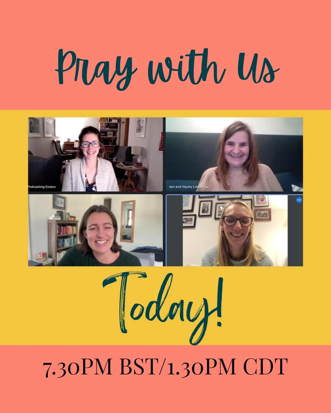 Will you join us today to pray for the work of the Podcast? We would love for you to join us! 7.30pm BST &amp; 1.30pm CDT.

Comment PRAY and we will send you the link to join us.