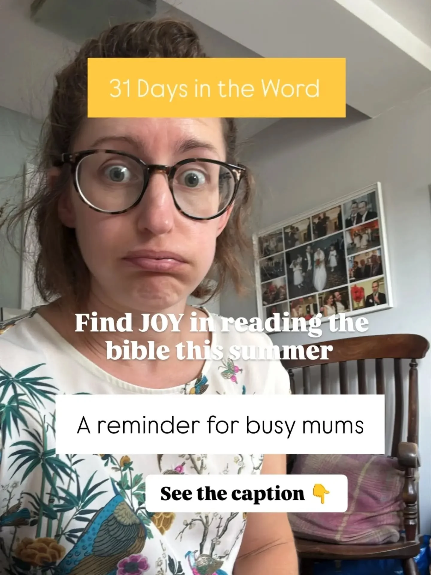Your Bible reading doesn&rsquo;t have to look like someone else&rsquo;s.

God meets you in your real life. In the mess. In the noise. In the chaos. In the 'can I have another snack?'. He is with you, he sees you. He is for you. 

If life is too hecti