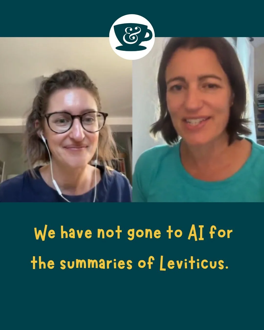Are our conversations on Leviticus from AI? No! Quite the opposite. As tempting as it is to look things up, or go to other resources in a hard book of the bible, we have resisted. Our conversations have come through sitting in the Word, reading and r