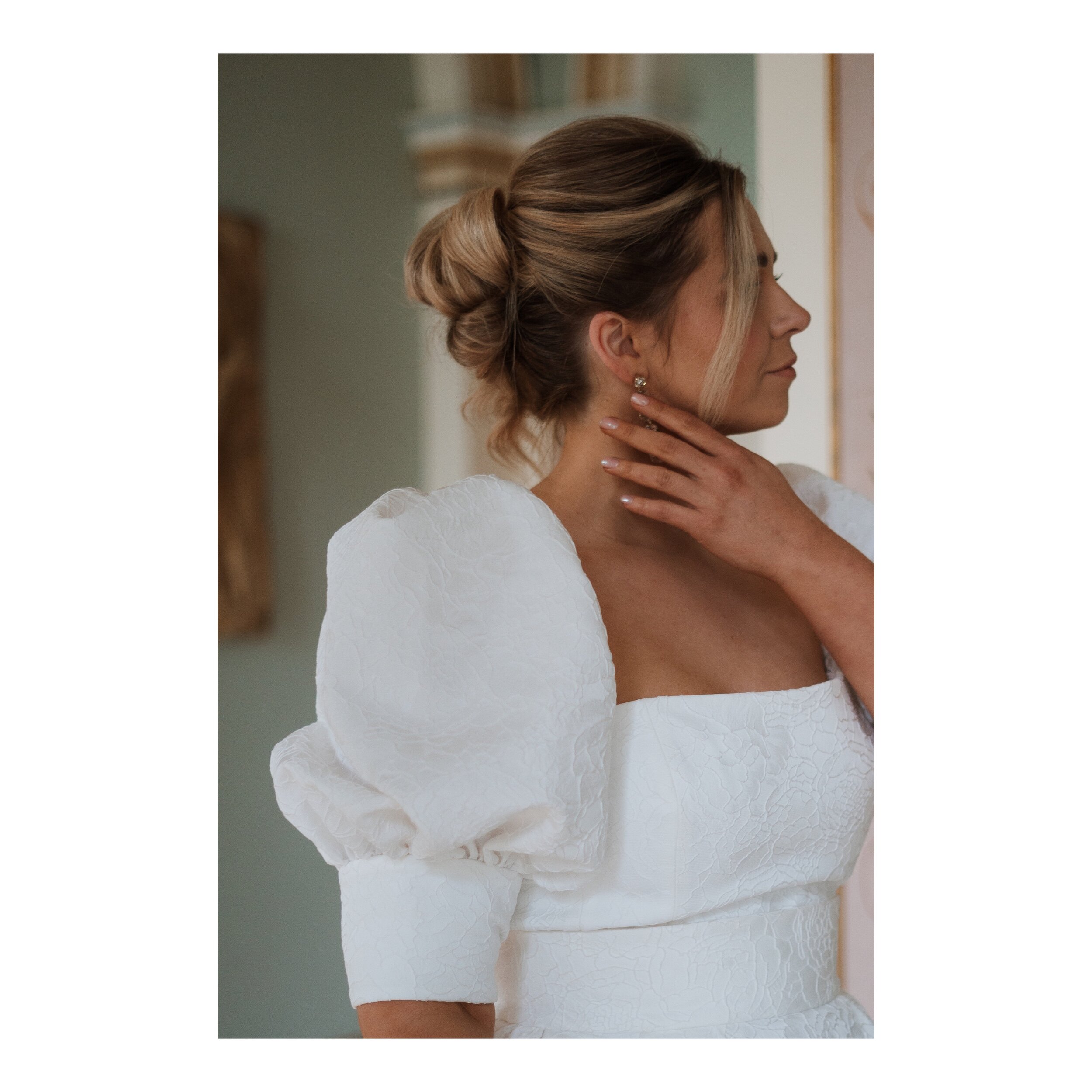 The consultation at the time of a trial is so important. I love to hear about styling ideas and seeing pictures of the dress, this allows me to help make the styling cohesive &amp; considered. 
Hair up is a great option for a statement dress like thi