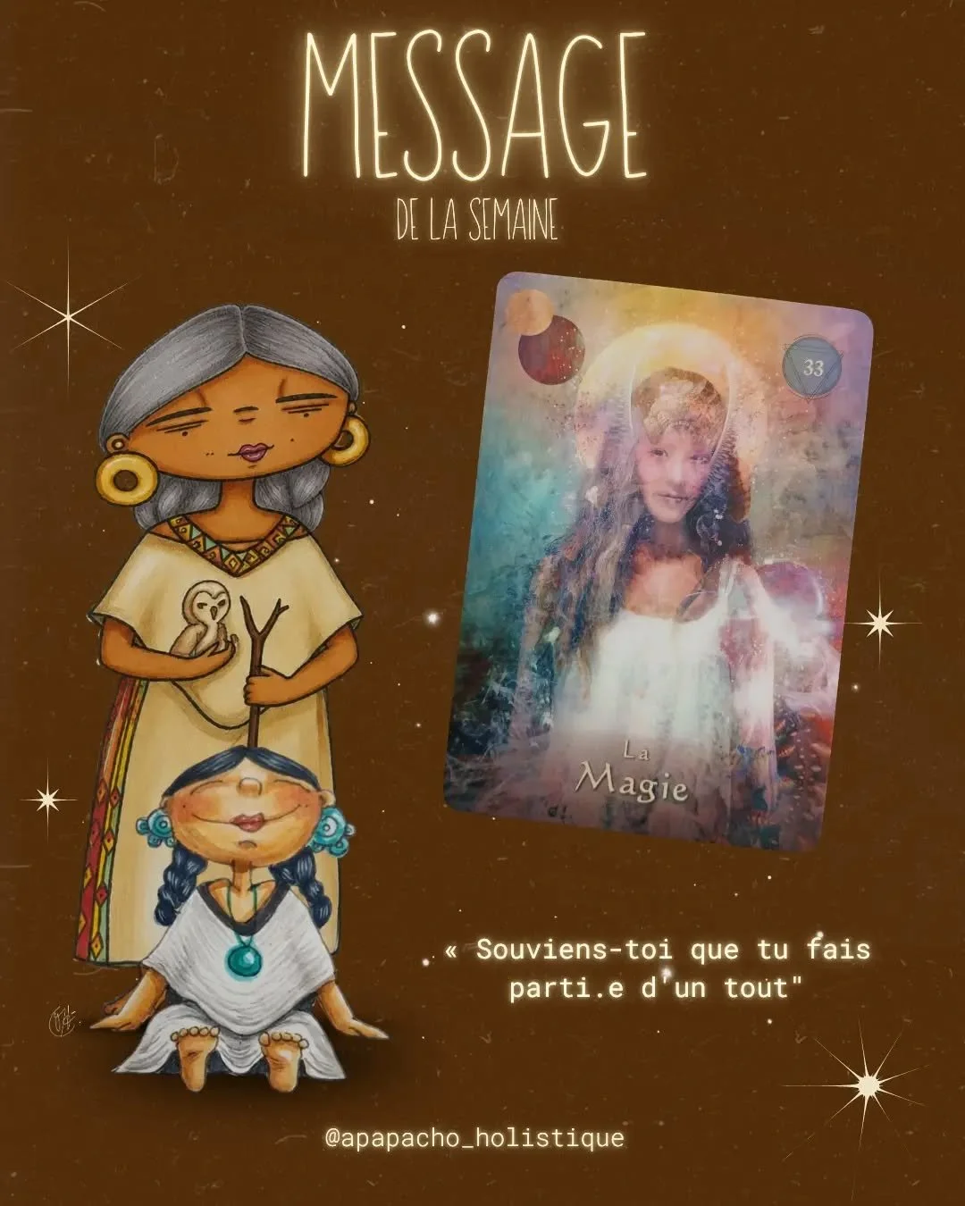 ✨️MESSAGE POUR TOI ✨️

&laquo; Rappelle-toi que tu es ici pour quelque chose mais surtout que tu en fais parti.e,  Tu es l'artiste de ta Vie , tu cr&eacute;&eacute;s chaque jour en posant ton empreinte dans l'univers .

Souviens-toi enfant, o&ugrave;