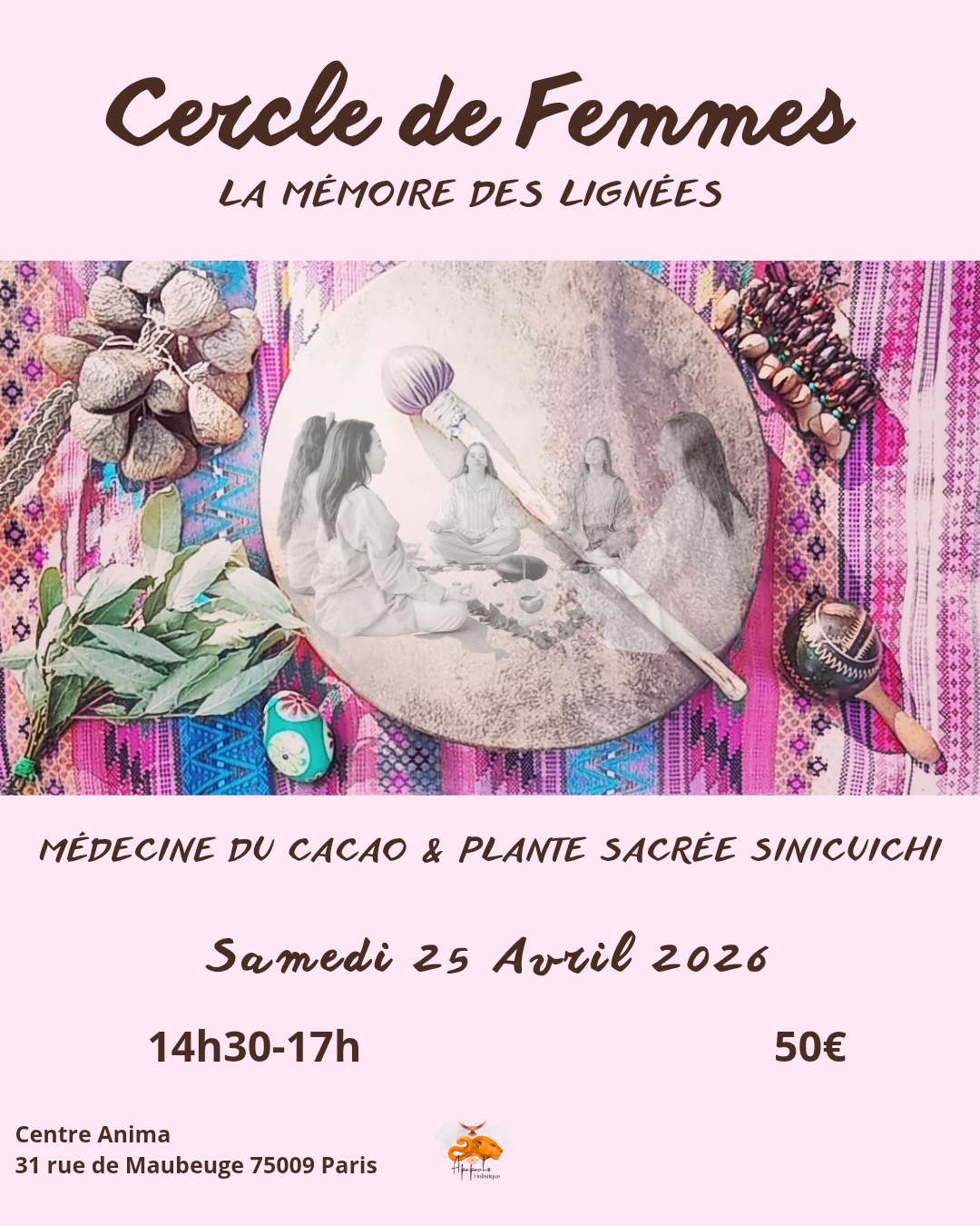 Cercle de femmes dédié à la mémoire des lignées. Rituel sacré avec cacao et sinicuichi pour honorer les ancêtres, libérer les mémoires et se reconnecter au féminin., Paris,  25 Avril 2026 Avec marie , femme- médecine originaire du Mexique
