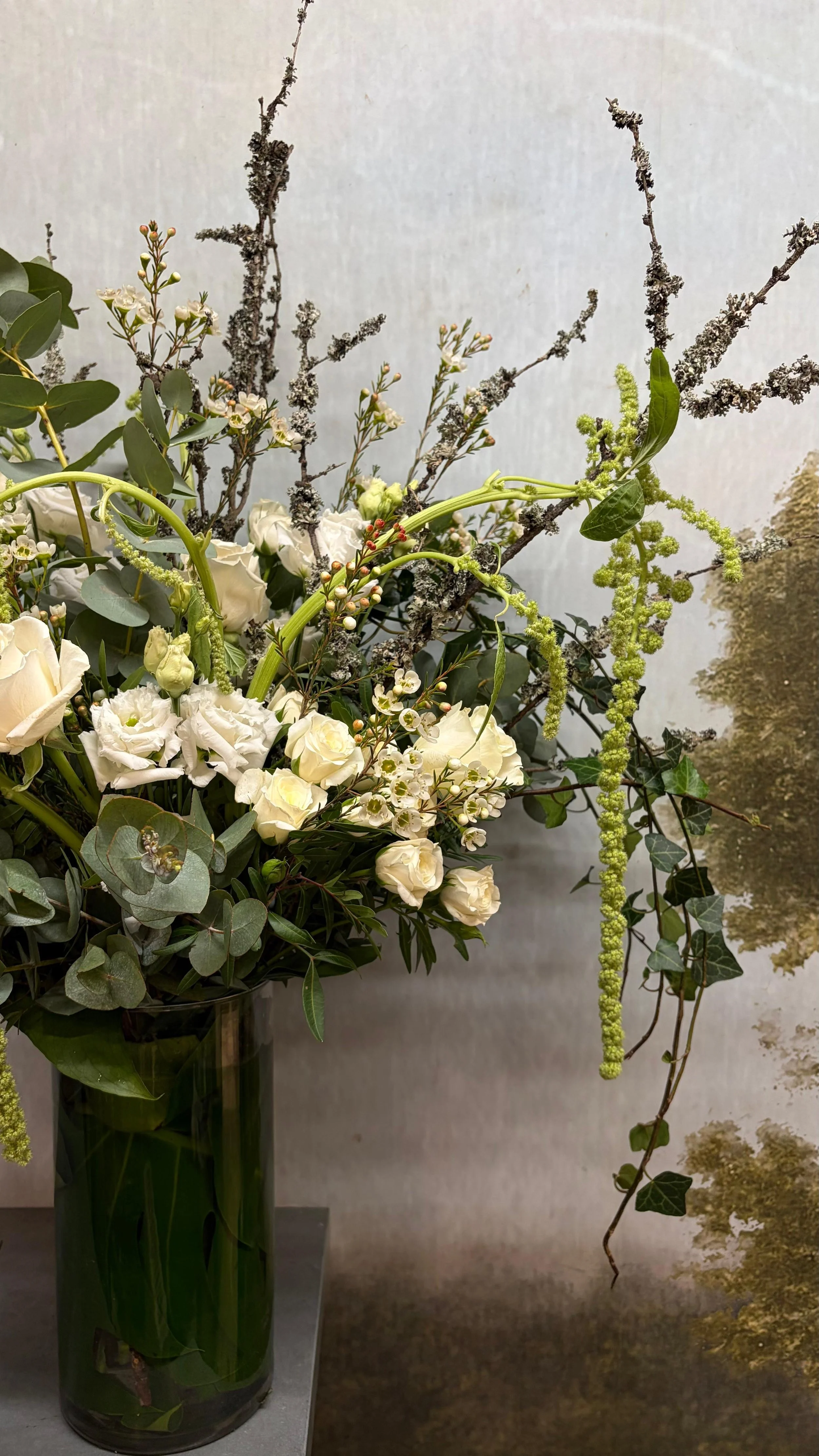 Appassionata Flowers - White Texture Winter Vase with Lichened Twigs 2.jpg