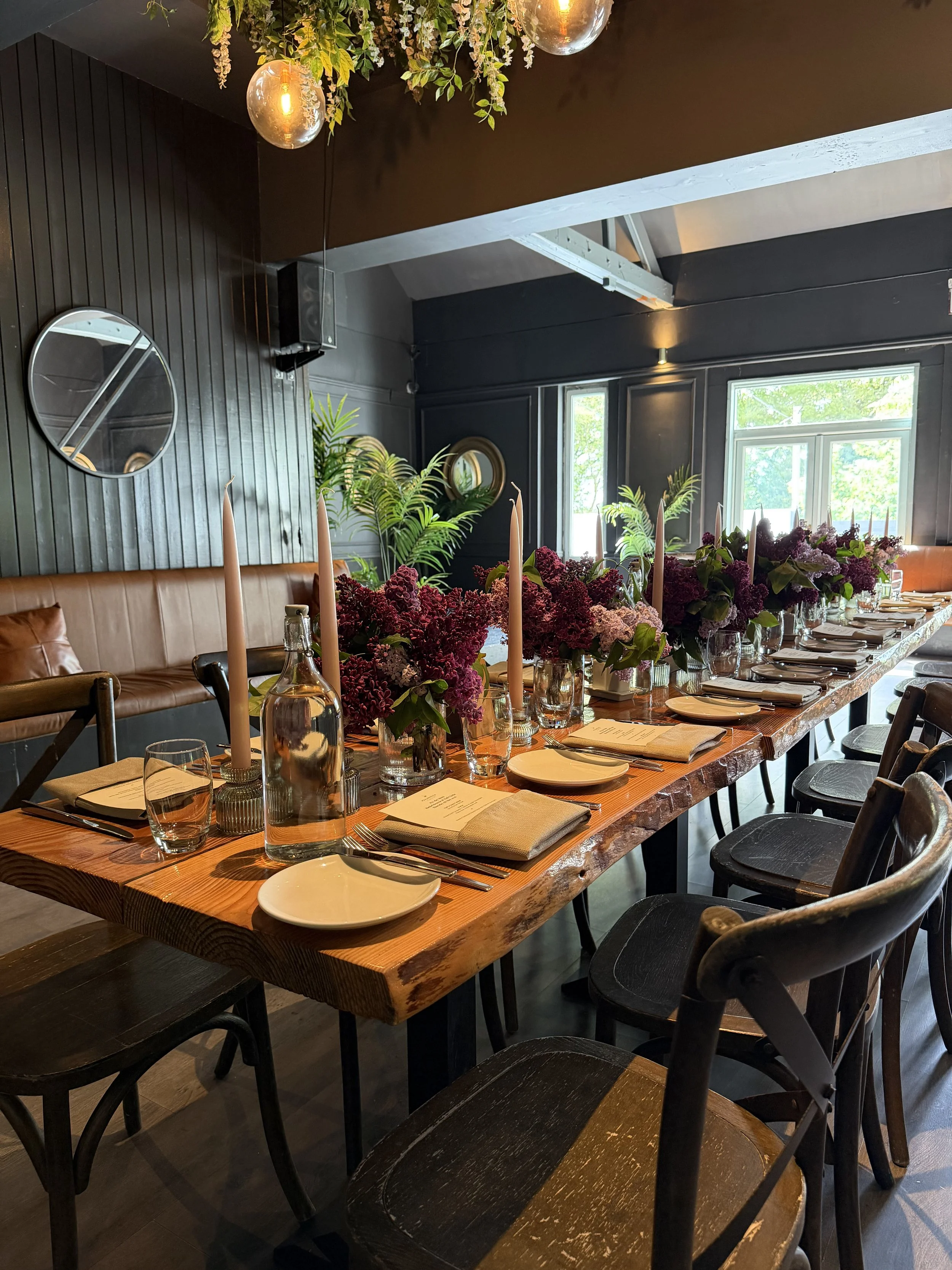 Appassionata Flowers - Long table setup with Lilacs Rachel wedding.jpg