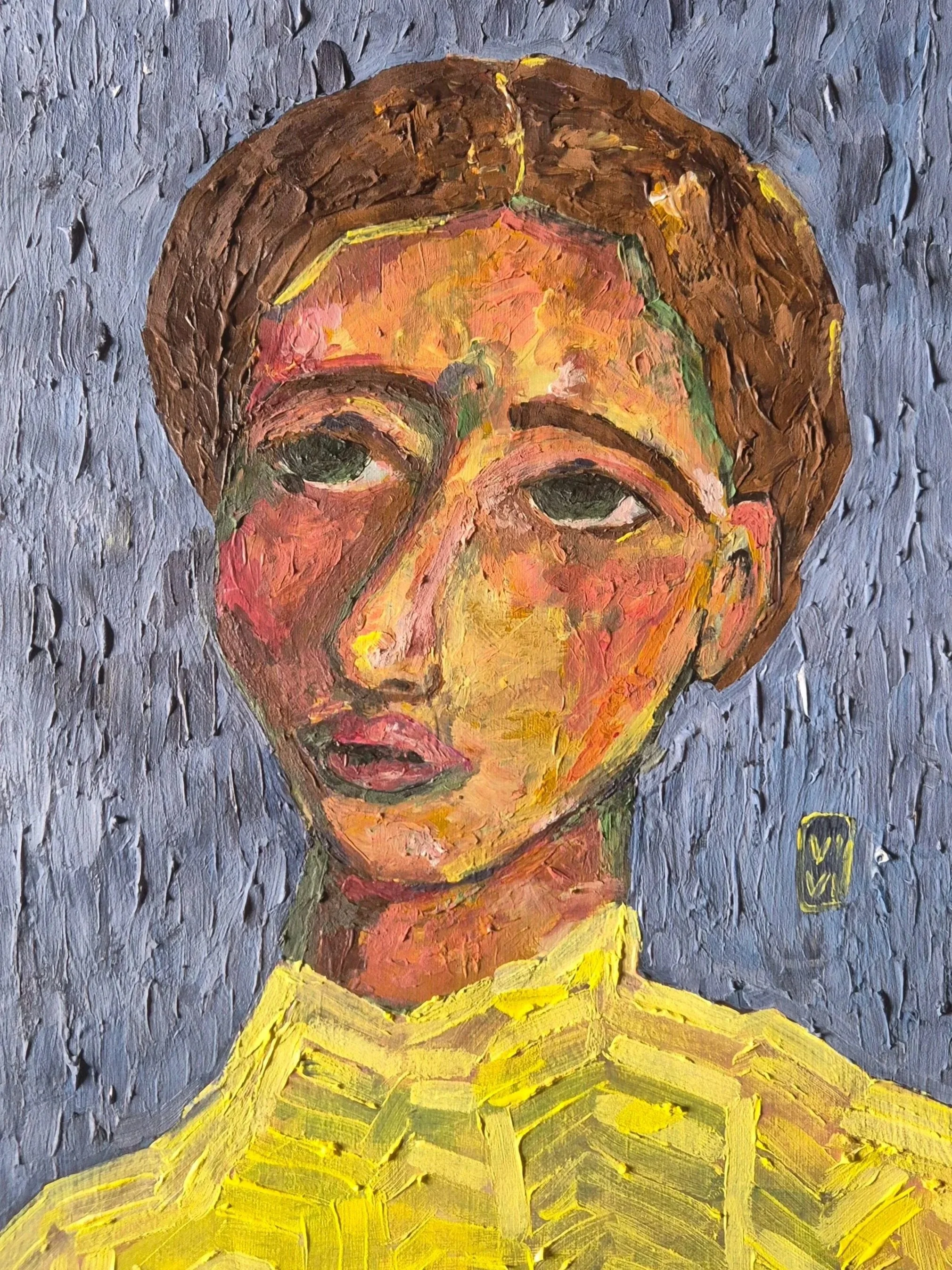 You can do it, 2025.
Acrylic and impasto.
Measures approx. 29.7 x 42 cm.