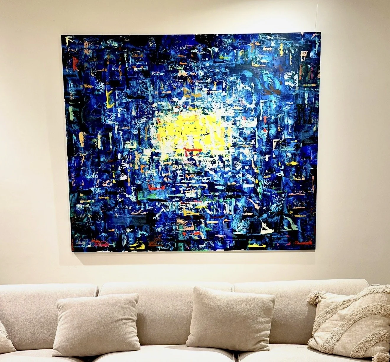 Moon Contemplations, 204x172cm, 2024, Brussels, Belgium,  acrylic on canvas, Olivia-de-posson-abstract-contemporary-colorful-art