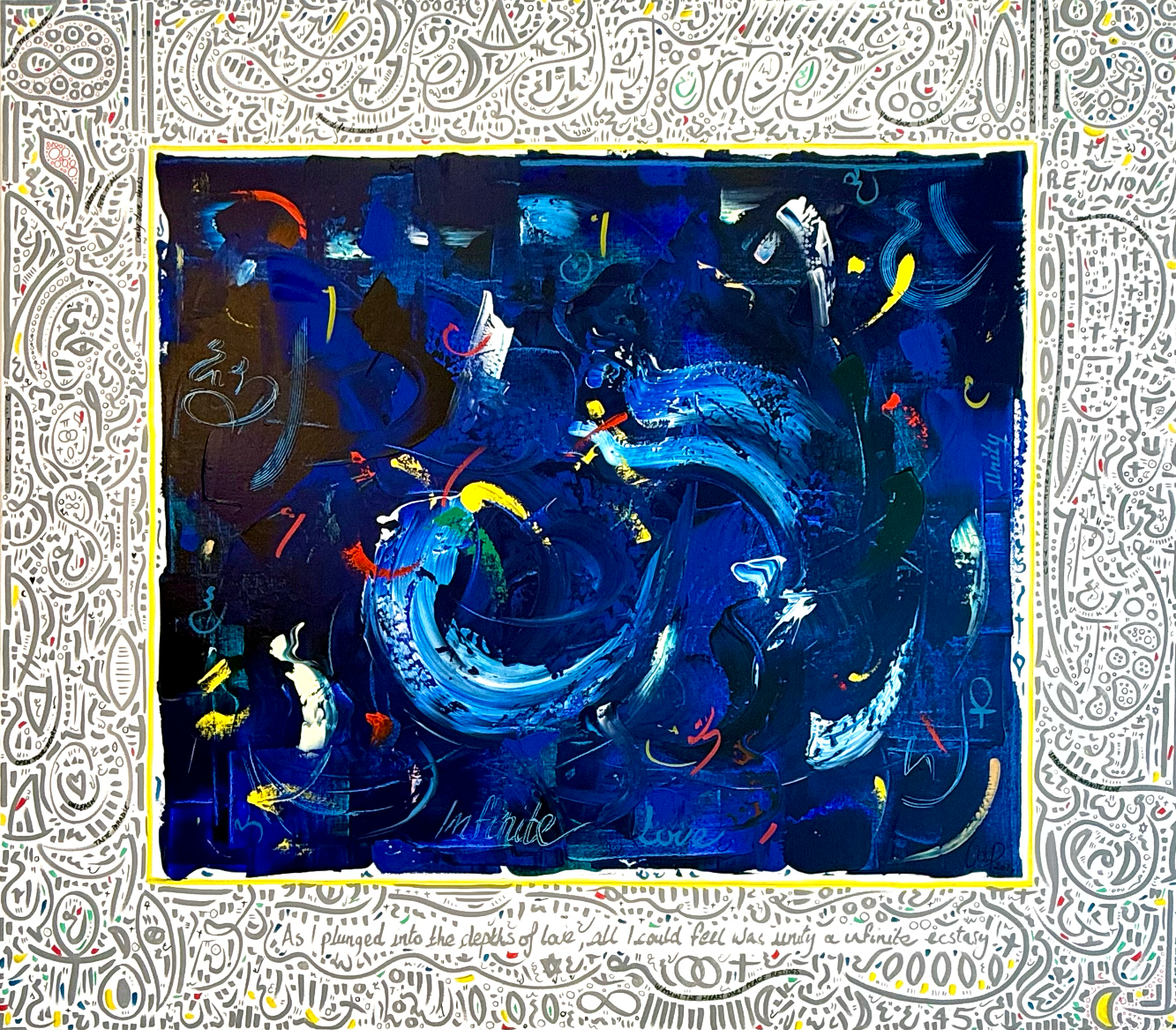 A world within, 160x140cm, 2024 & 2026, Brussels, Belgium,  acrylic on canvas, olivia-de-posson-colourful-contemporary-abstract-art