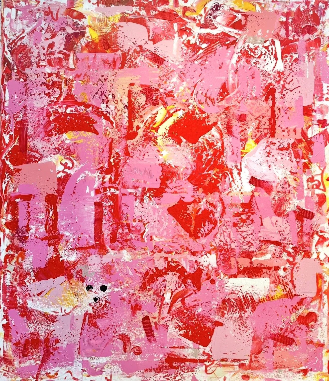 Es-tu prêt à vivre au-delà de ce que tu sais?!  140x120cm, 2021, Mexico/Brussels-Belgium,  acrylic on canvas, Olivia-de-posson-abstract-contemporary-colorful-art