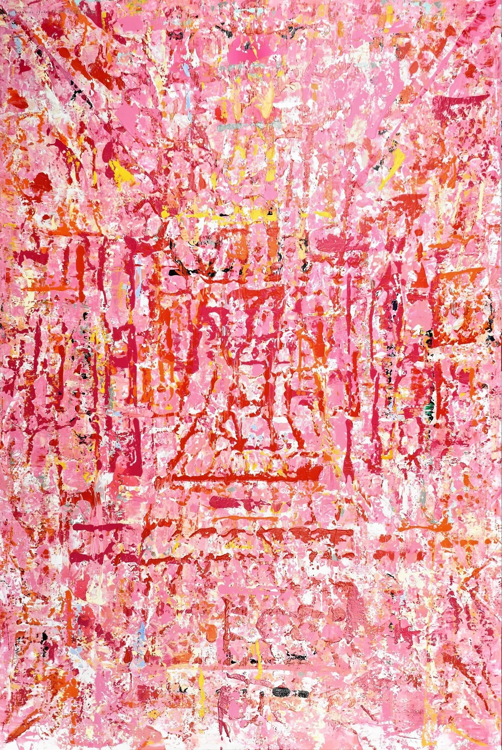 Portail du coeur, 203x136cm, 2024, Brussels, Belgium, Acrylic on canvas olivia-de-posson-colourful-contemporary-abstract-art