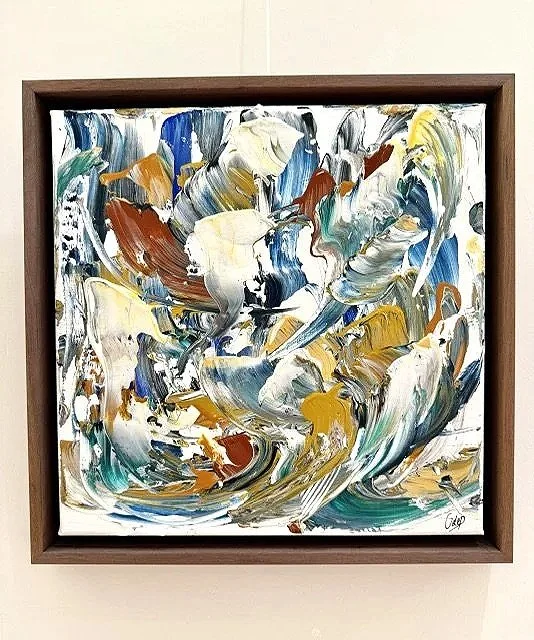 Souffle terrestre, 30x30cm, 2025, Knokke, Belgium,  acrylic on canvas, Olivia-de-posson-abstract-contemporary-colorful-art