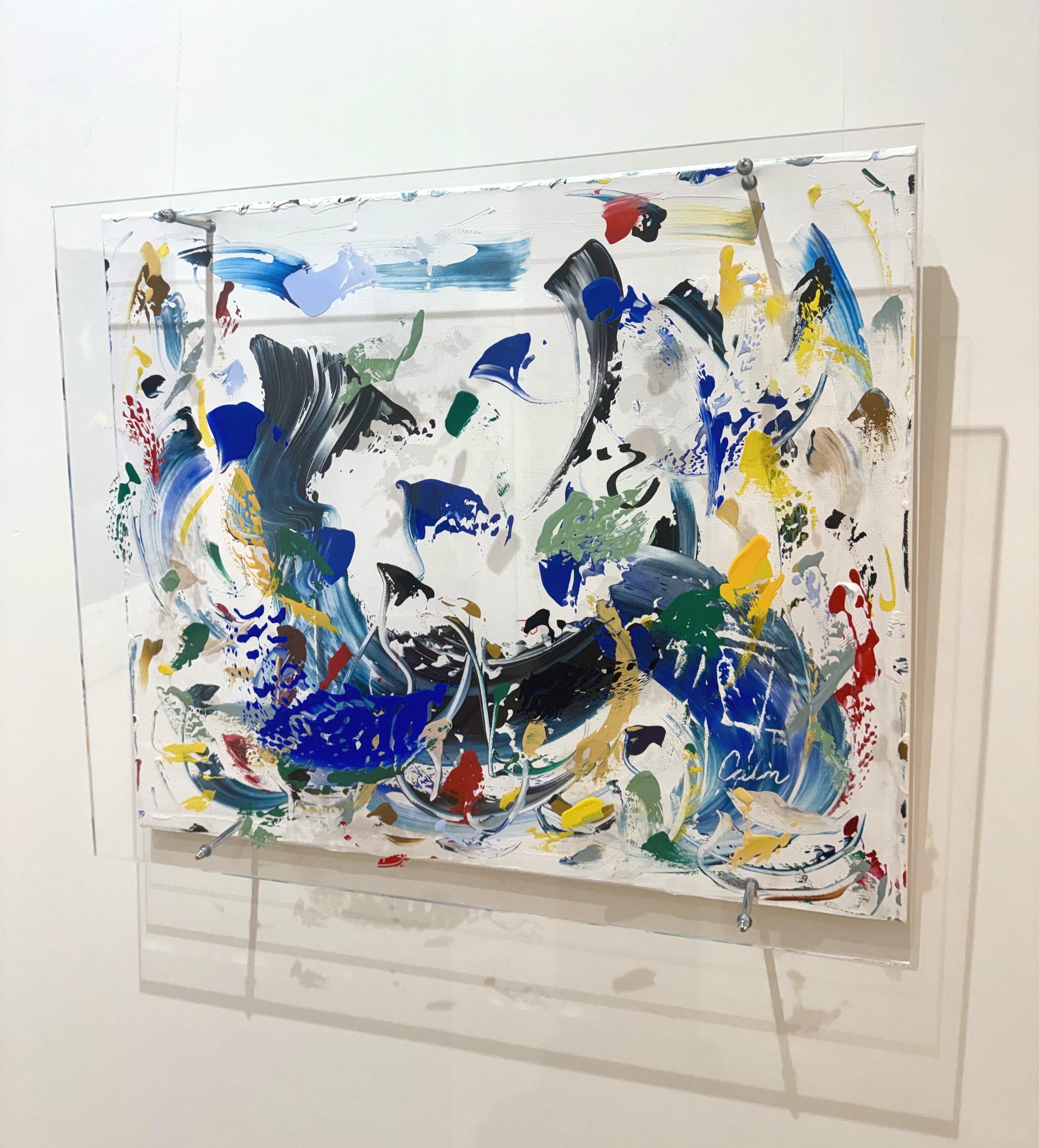 Calm, 60x50x10cm 2026, Knokke-le-Zoute, Belgium, acrylic on Plexi & canvas olivia-de-posson-colourful-contemporary-abstract-art