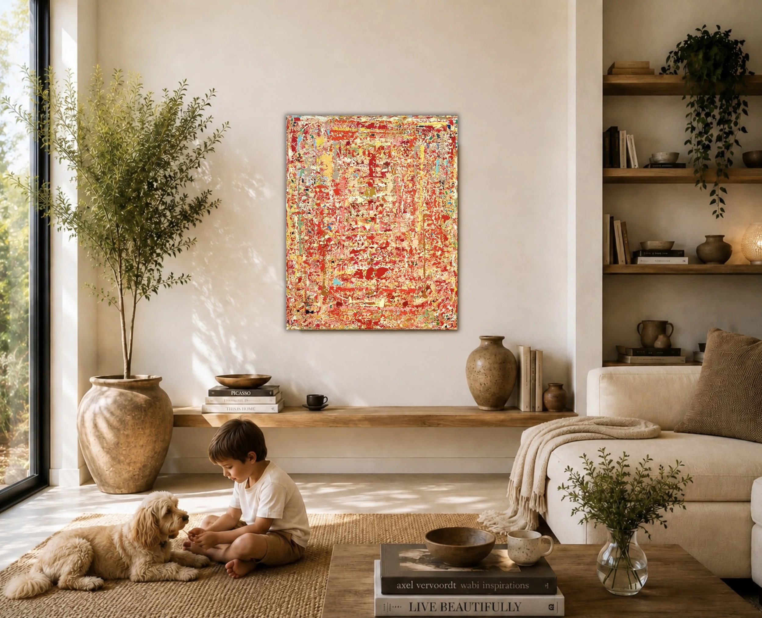 SOLD - A Thousand Roses, 100x80cm, 2026, Knokke, Belgium, acrylic on canvas, Olivia-de-posson-abstract-contemporary-colorful-art