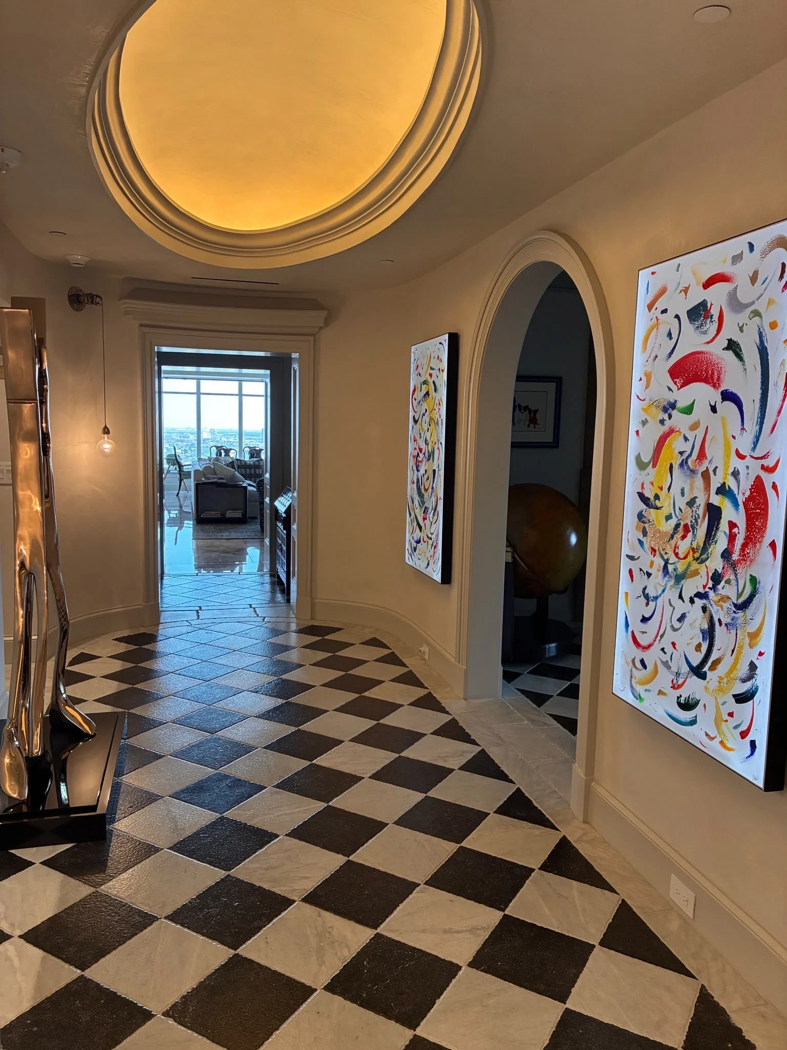 SOLD (Houston, Texas) - The Light Between Us, Pair, 150x80cm each - 2026, Knokke le Zoute, Belgium, acrylic on Led canvas, Olivia-de-posson-abstract-contemporary-colorful-art