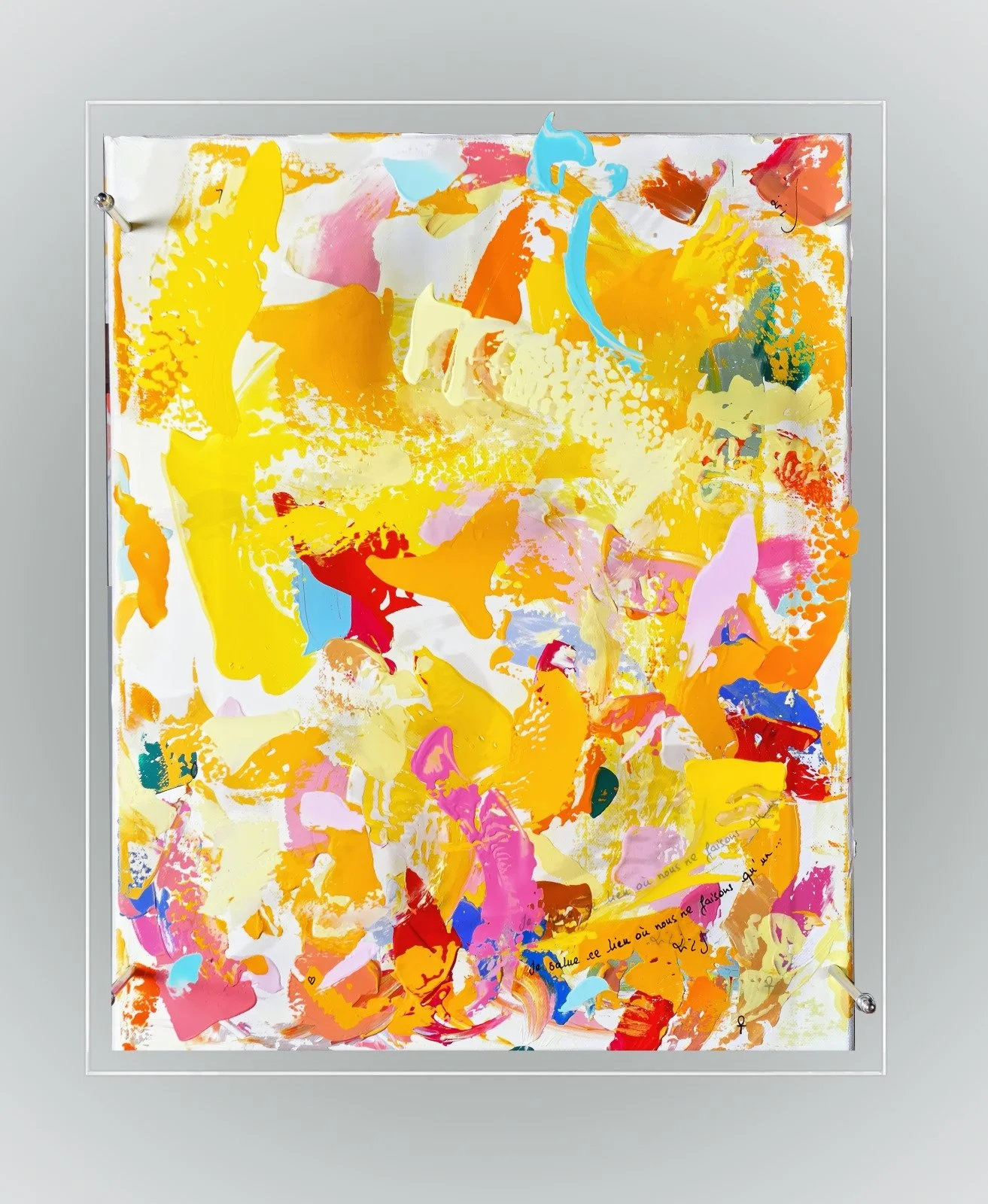 Ce lieu où nous ne faisons qu'un..., 50x40x10cm, Acrylic and Pure Energy on Canvas and Plexi, olivia-de-posson-colourful-spiritual-energy-art