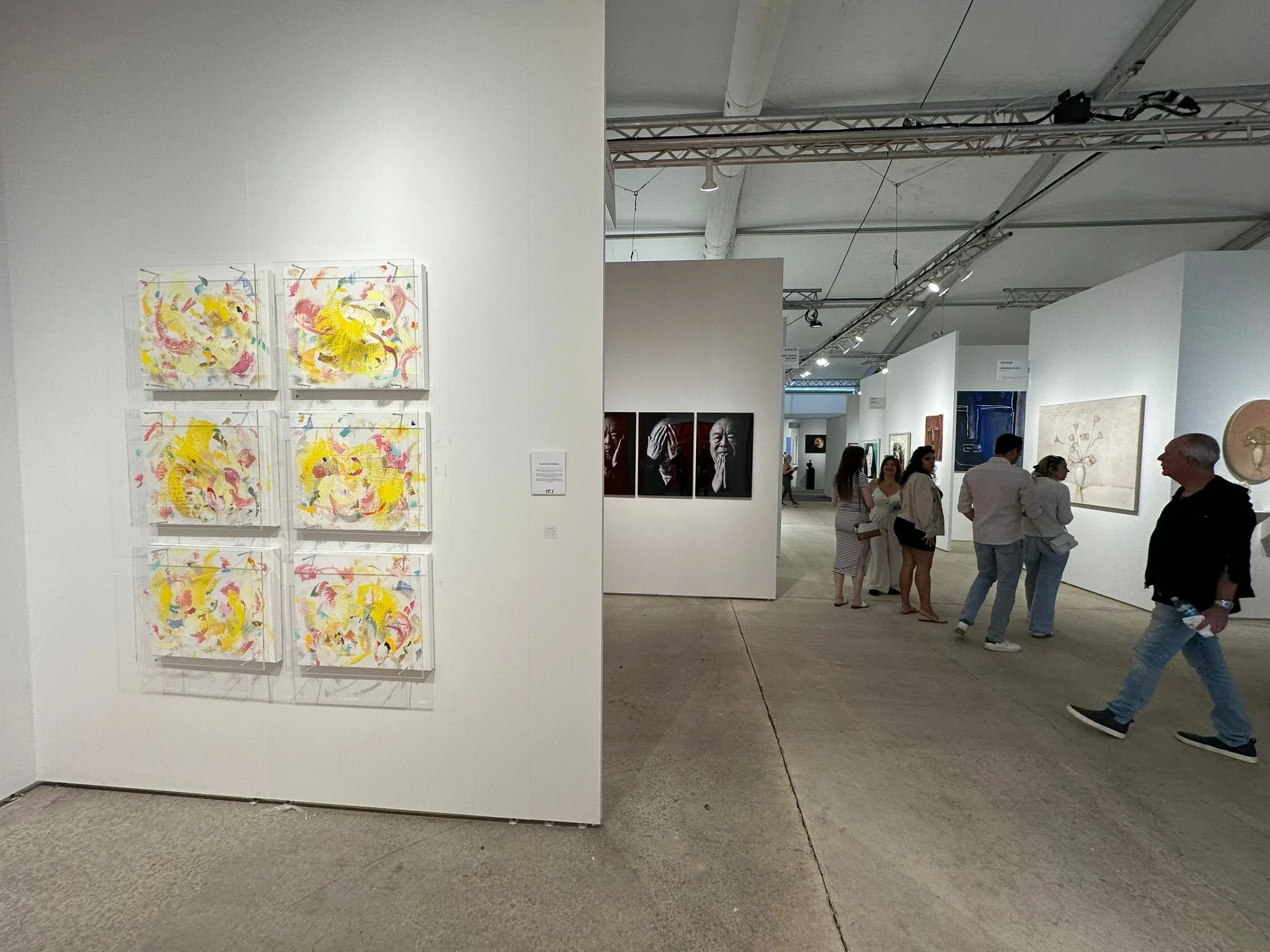 exhibited in Art Miami (Art Basel) 
The transformative grace of the heart, polyptych, 50x60x10cm each, Acrylic and Pure Energy on Canvas and Plexi, olivia-de-posson-colourful-spiritual-energy-art