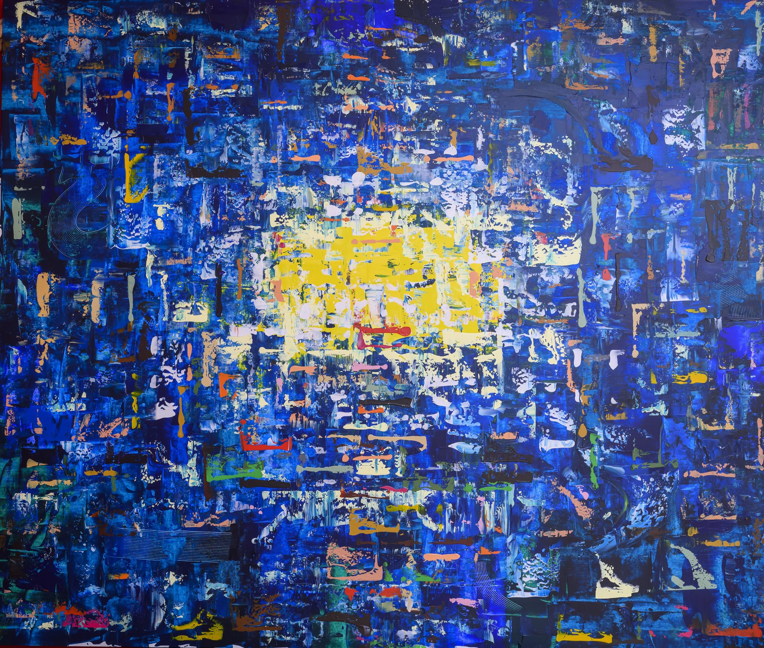 Moon Contemplations, 204x172cm, 2024, Brussels, Belgium,  acrylic on canvas, Olivia-de-posson-abstract-contemporary-colorful-art