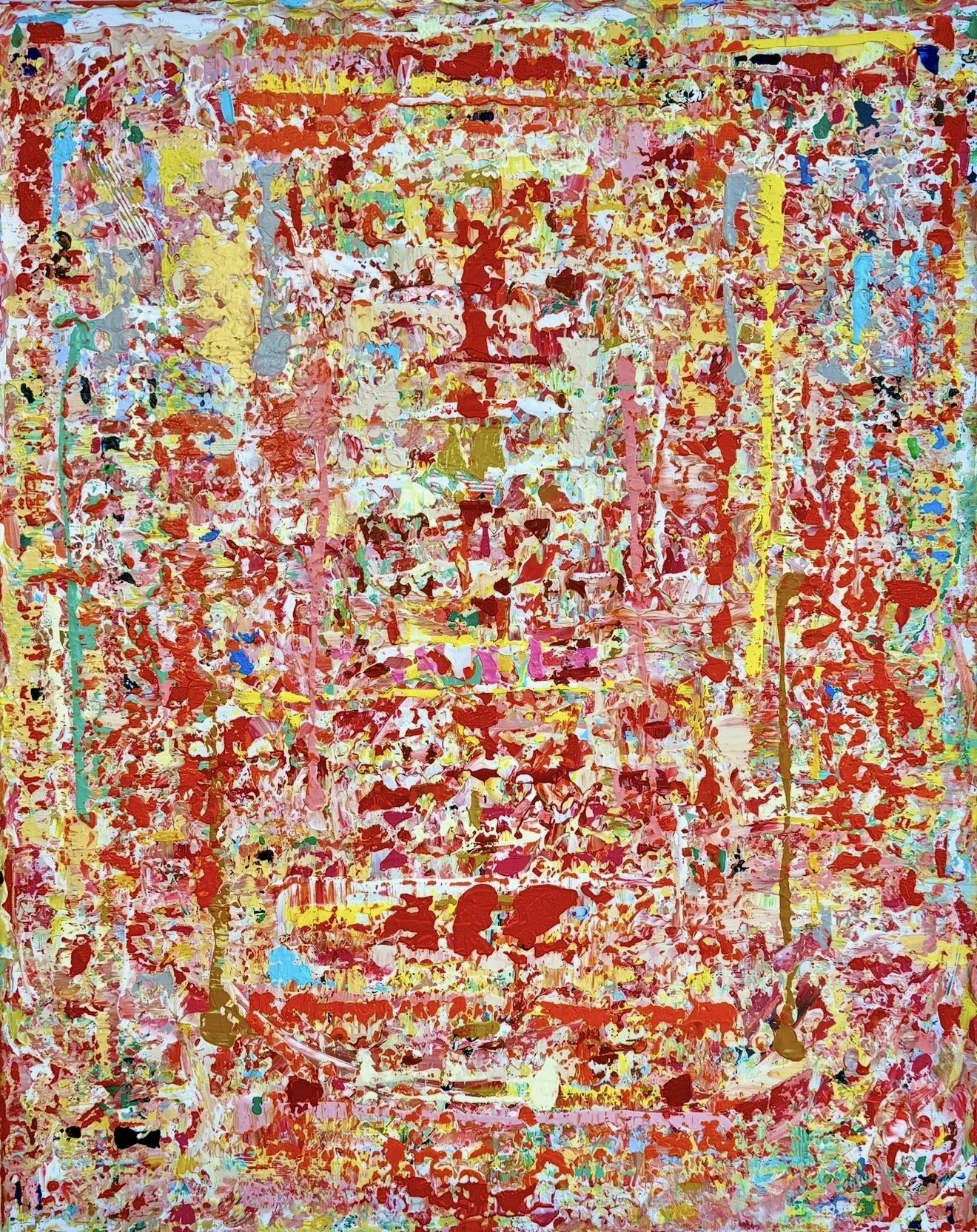 A Thousand Roses, 100x80cm, 2026, Knokke, Belgium, acrylic on canvas, Olivia-de-posson-abstract-contemporary-colorful-art