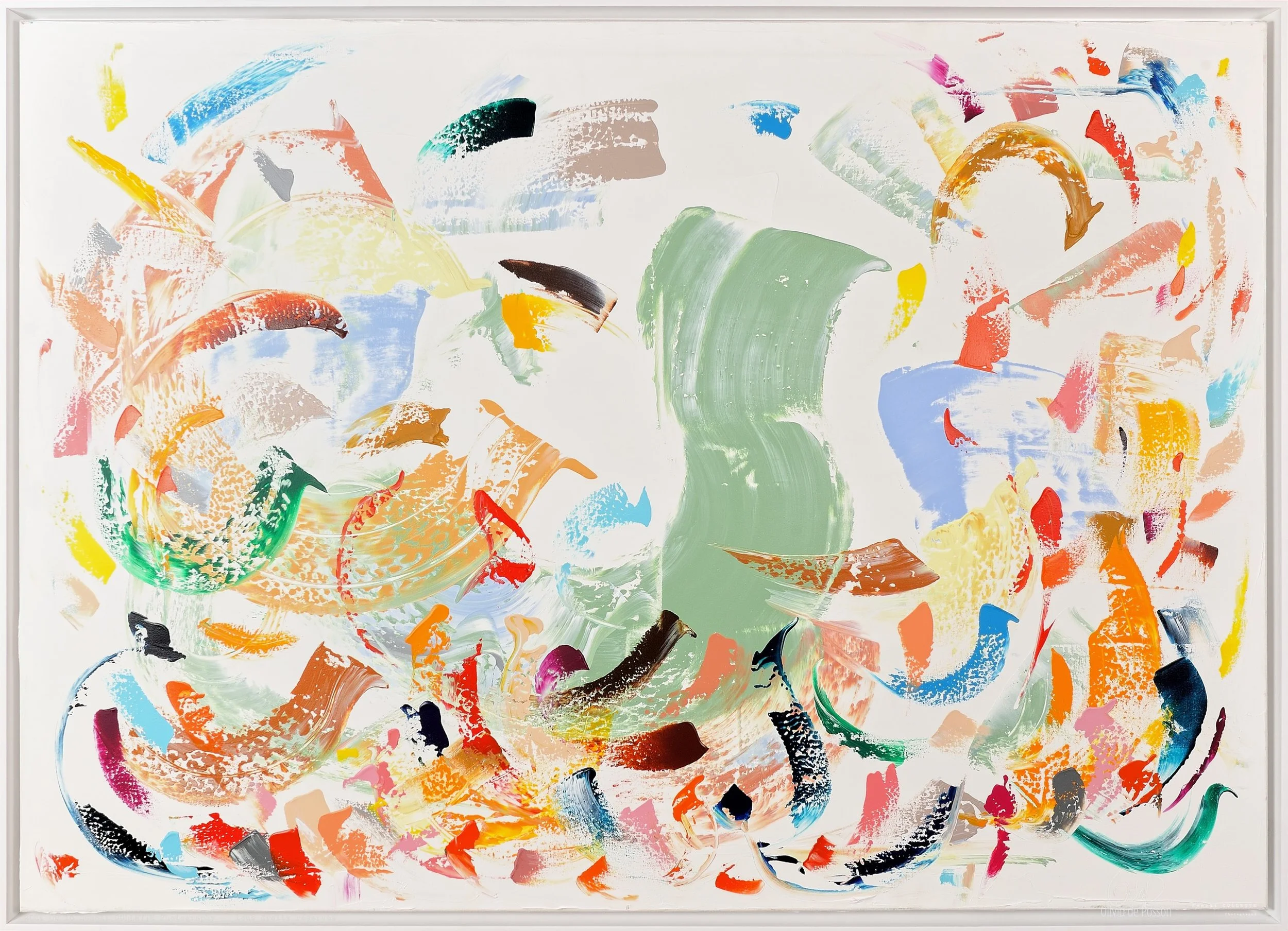 Fleurir, renaître! 140x100cm, acrylic and pure energy on canvas, olivia-de-posson-colourful-spiritual-energy-art