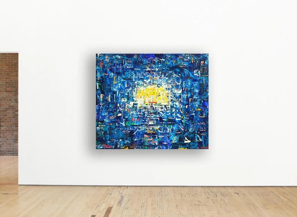 Moon Contemplations, 204x172cm, Acrylic and Pure Energy on canvas