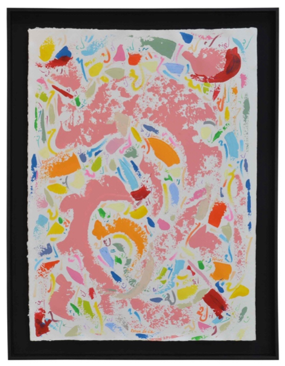 Extase de vie, 60x80cm, acrylic and pure energy on paper, framed olivia-de-posson-colourful-spiritual-energy-art