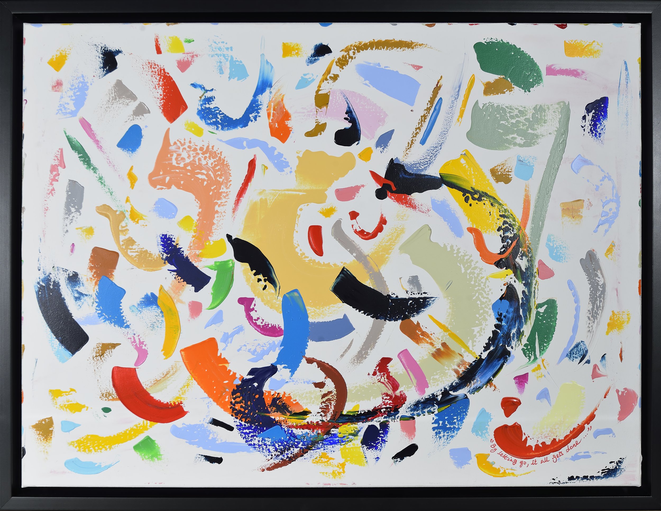 SOLD - By letting go it all gets done! 84x64cm, Acrylic & Pure Energy on Canvas, olivia-de-posson-colourful-spiritual-energy-art