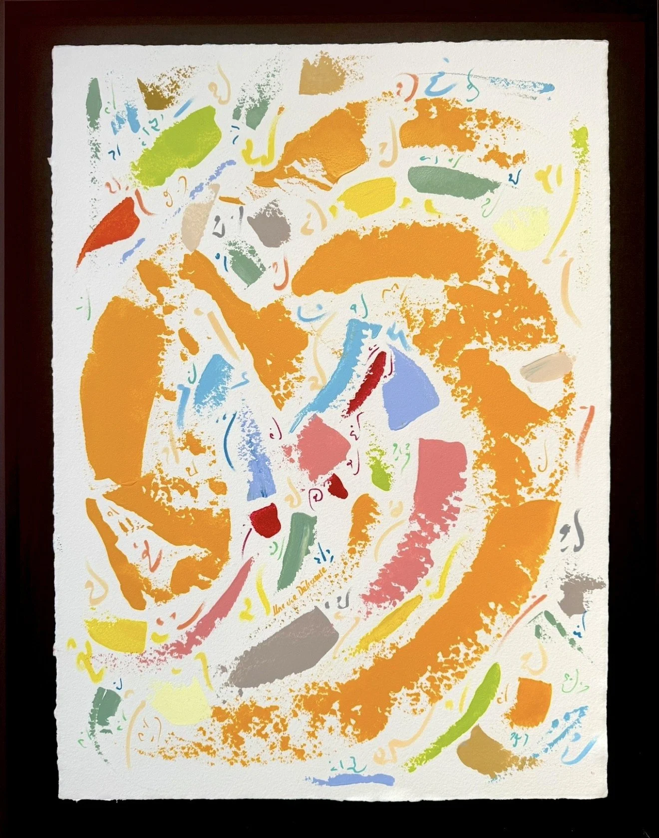 Une vie délicieuse, 60x80cm, 2023, Brussels, Belgium, acrylic on paper, Olivia-de-posson-abstract-contemporary-colorful-art
