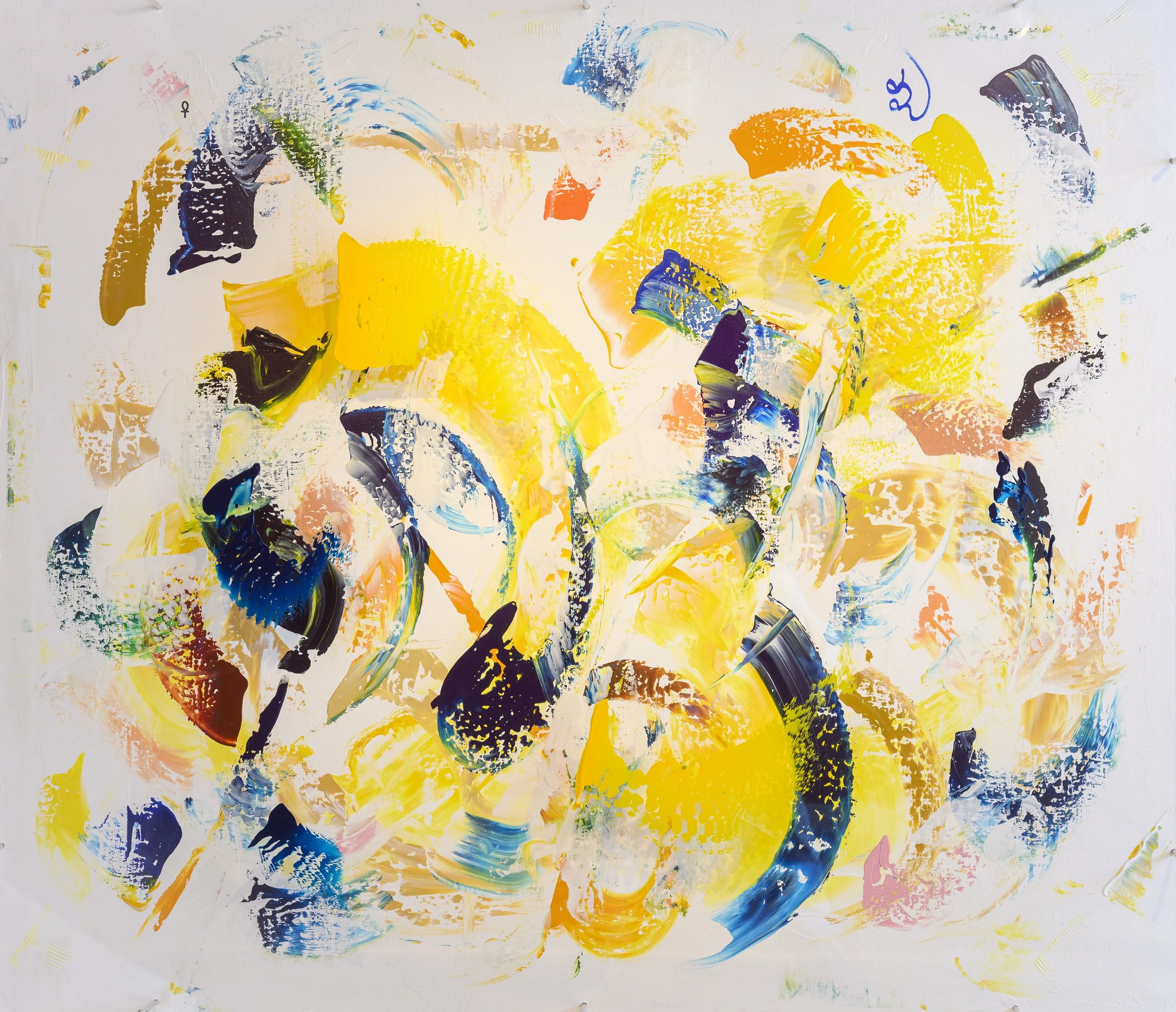 Integrating Polarities, 140x120x10cm, Acrylic and Pure Energy on Canvas and Plexi, olivia-de-posson-colourful-spiritual-energy-art