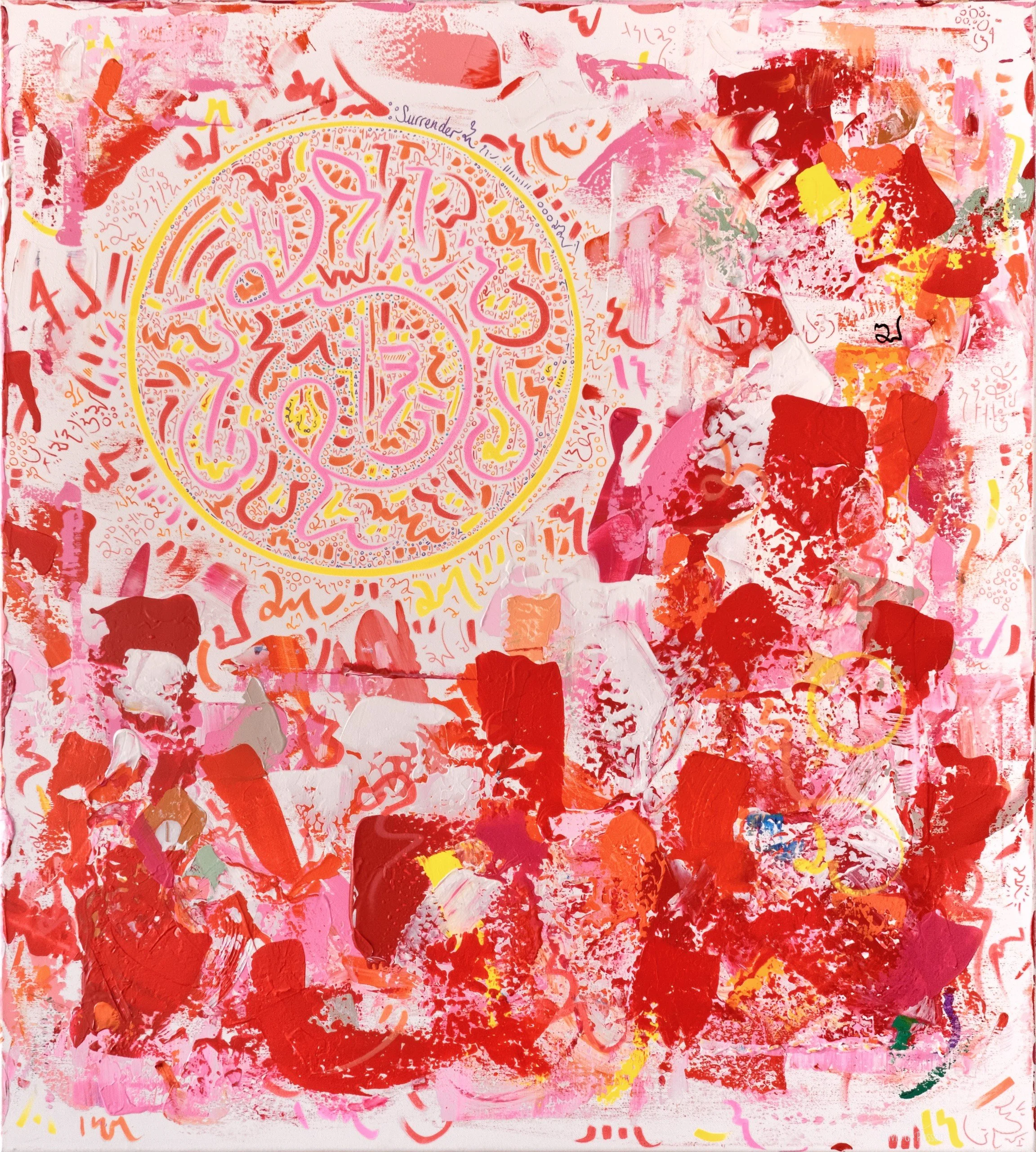 Surrender, 80x100cm, acrylic and pure energy on canvas, olivia-de-posson-colourful-spiritual-energy-art