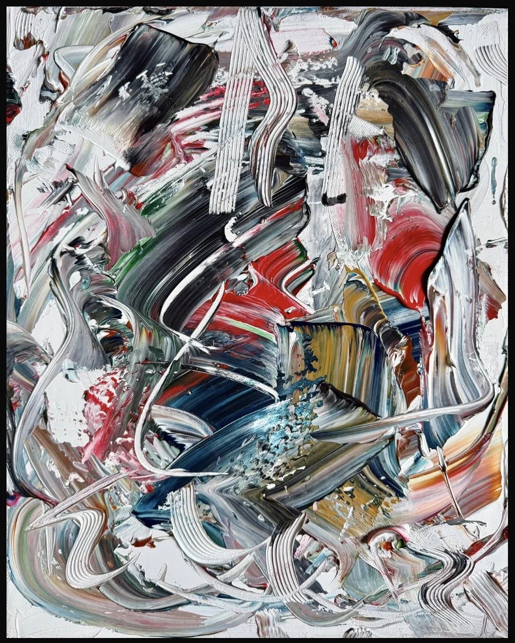 Puissance vivante, 41x33cm, 2026, Paioes, Portugal, acrylic on canvas, Olivia-de-posson-abstract-contemporary-colorful-art