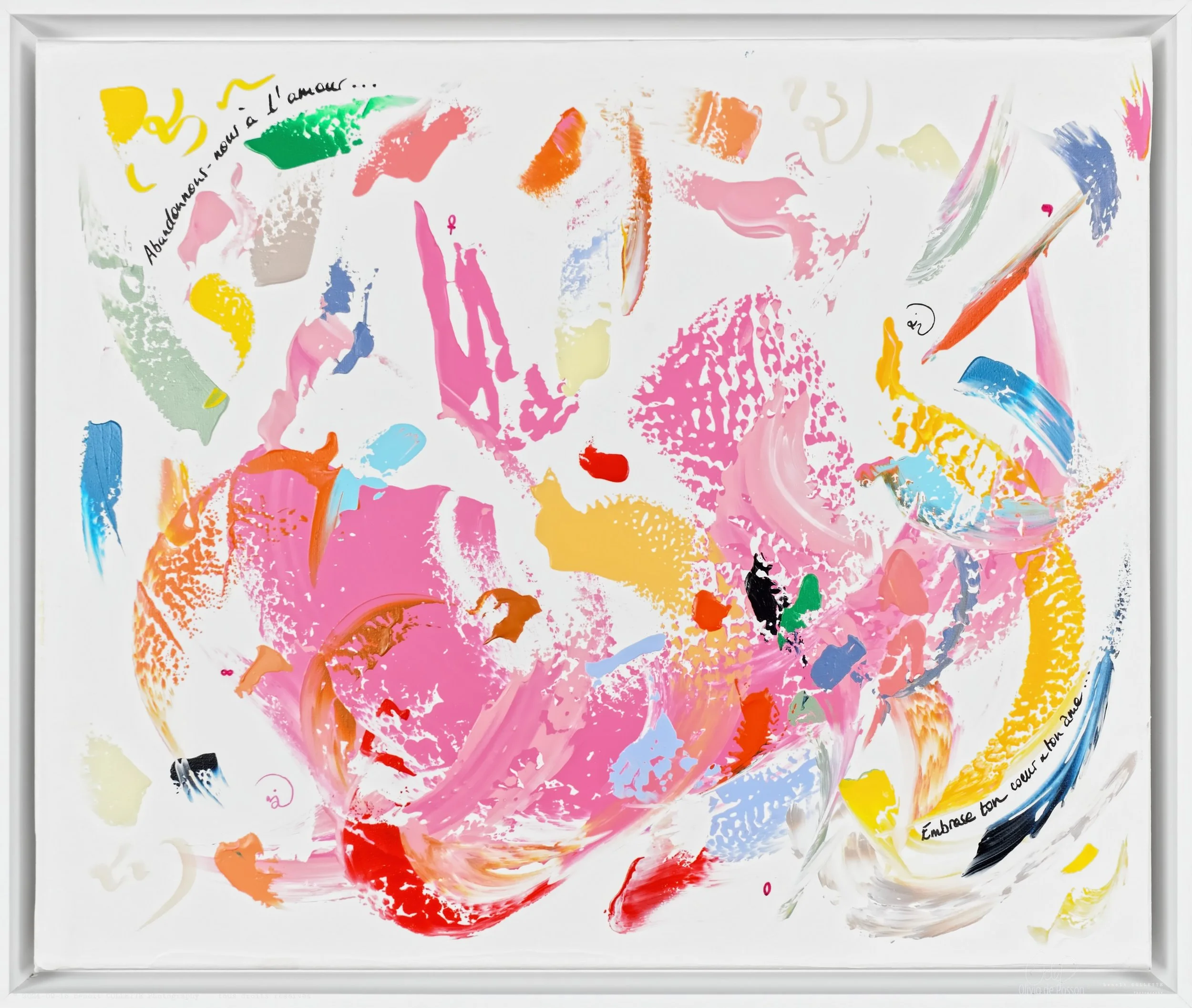 Abandonnons-nous à l'amour, 50x60cm Acrylic & Pure Energy on Canvas, olivia-de-posson-colourful-spiritual-energy-art