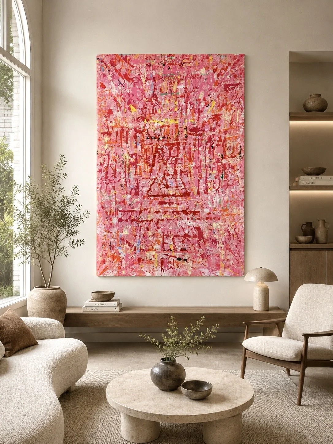 simulation - 
Portail du coeur, 203x136cm, 2024, Brussels, Belgium, Acrylic on canvas olivia-de-posson-colourful-contemporary-abstract-art