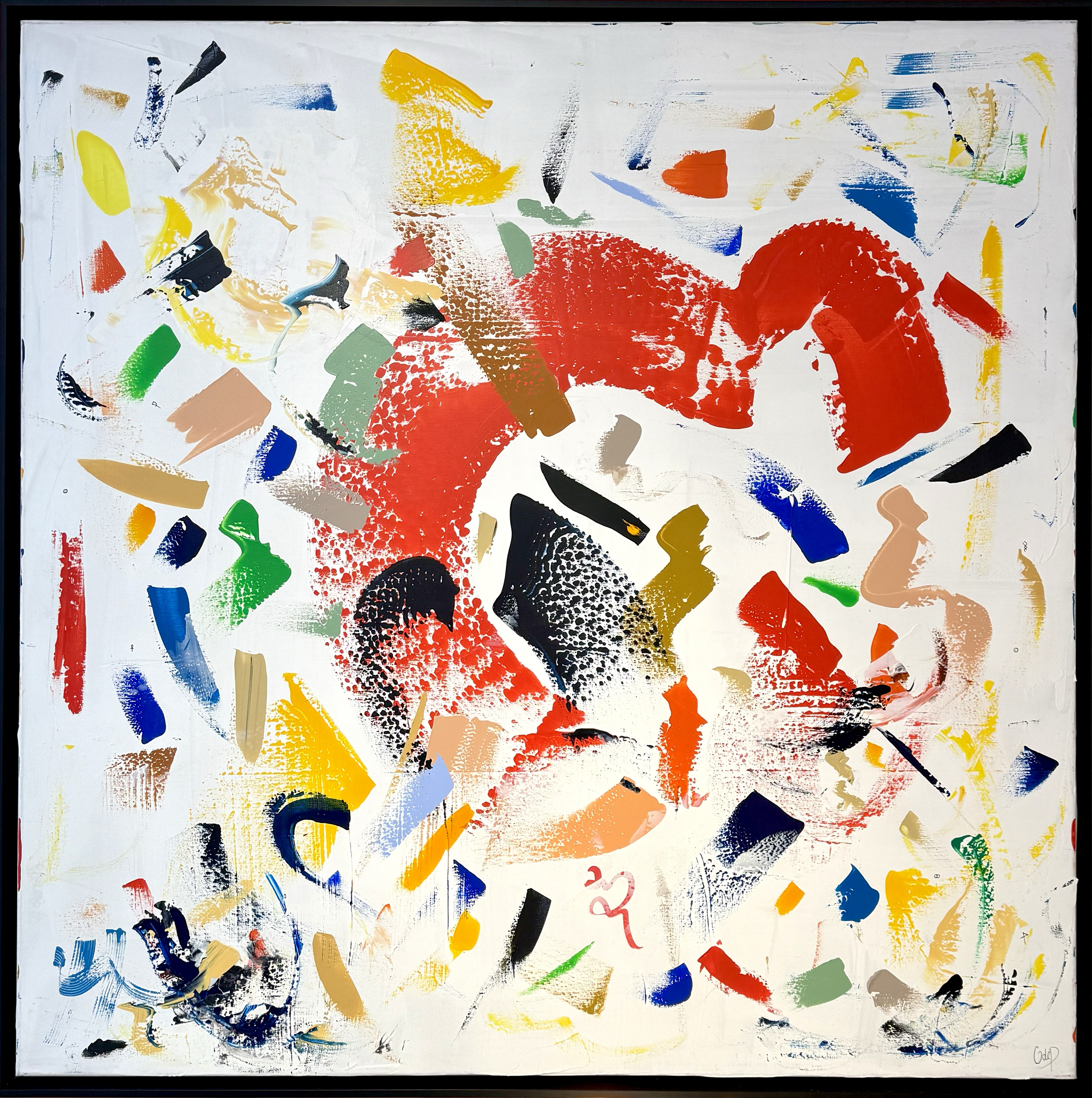 Alive, 144x144cm, Brussels & Knokke, Belgium, 2022 & 2026 Olivia-de-posson-abstract-contemporary-colorful-art