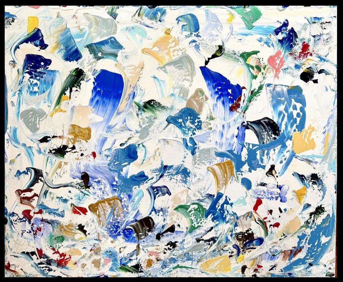 La voix s'ouvre, 46x55cm, 2026, Paioes, Portugal, acrylic on canvas, Olivia-de-posson-abstract-contemporary-colorful-art