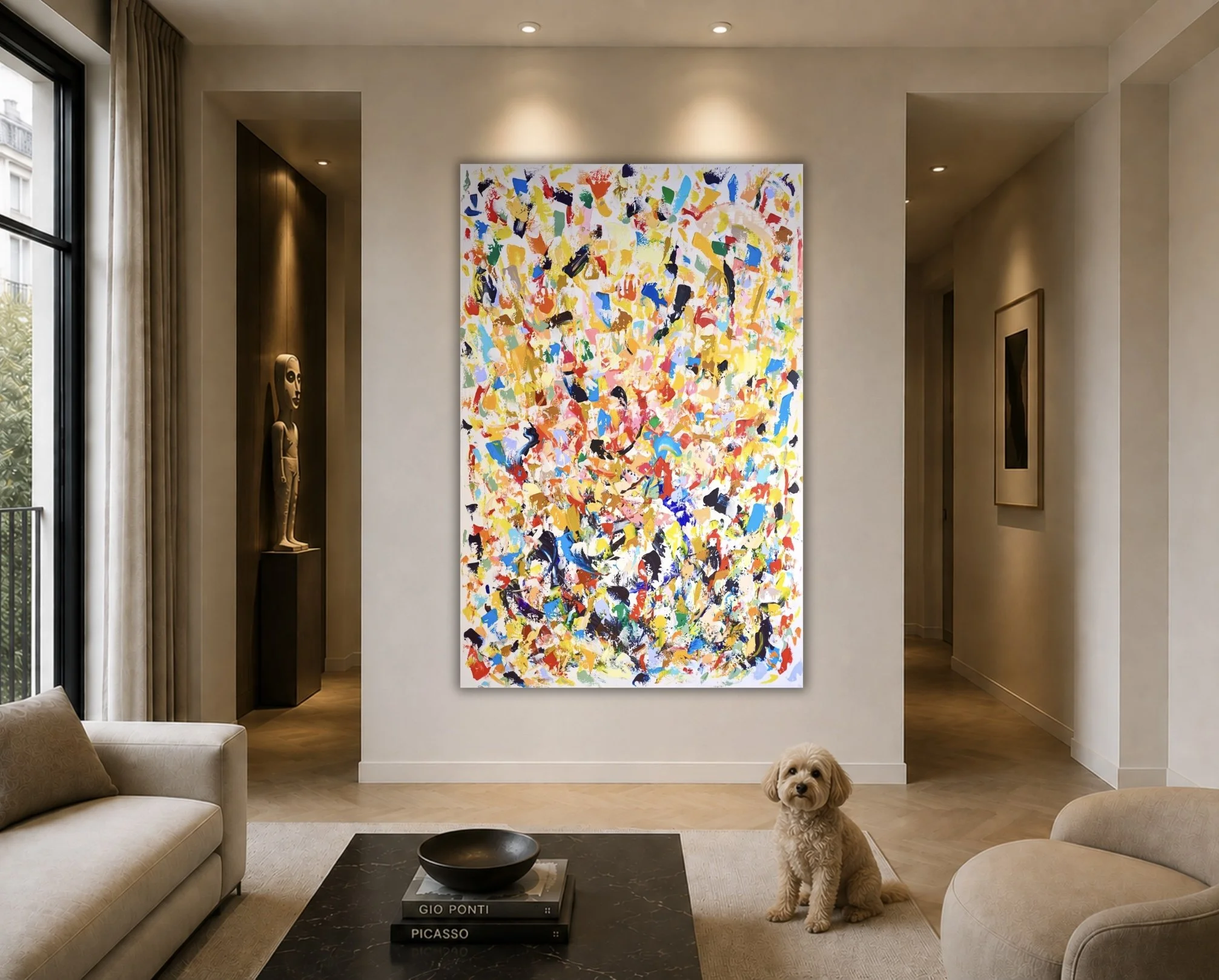 Emotional Alchemy, 200x130cm, 2023, Brussels, Belgium, Acrylic & Pure Energy on Canvas, olivia-de-posson-colourful-spiritual-energy-art