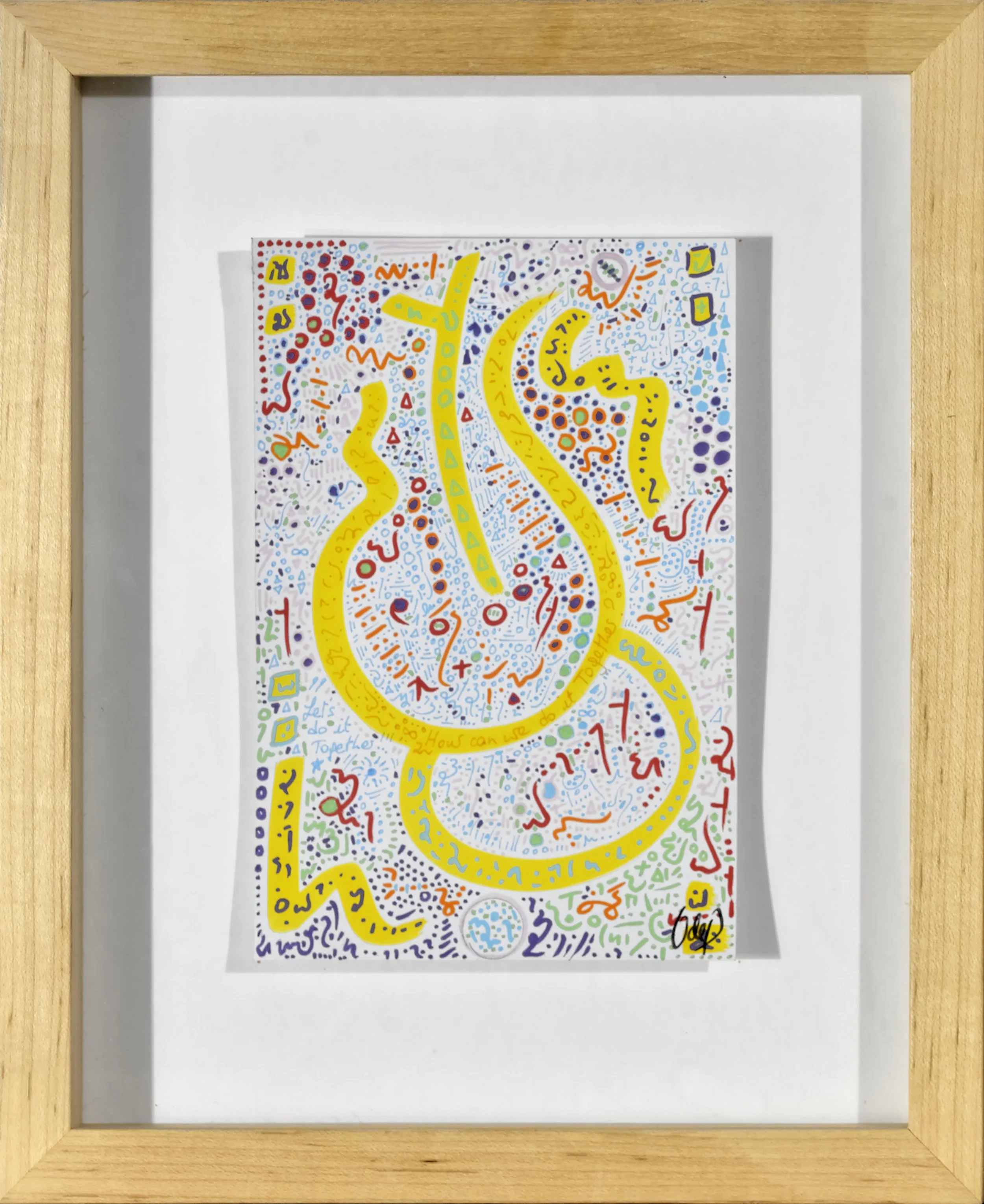 Magic Doodle on paper, framed