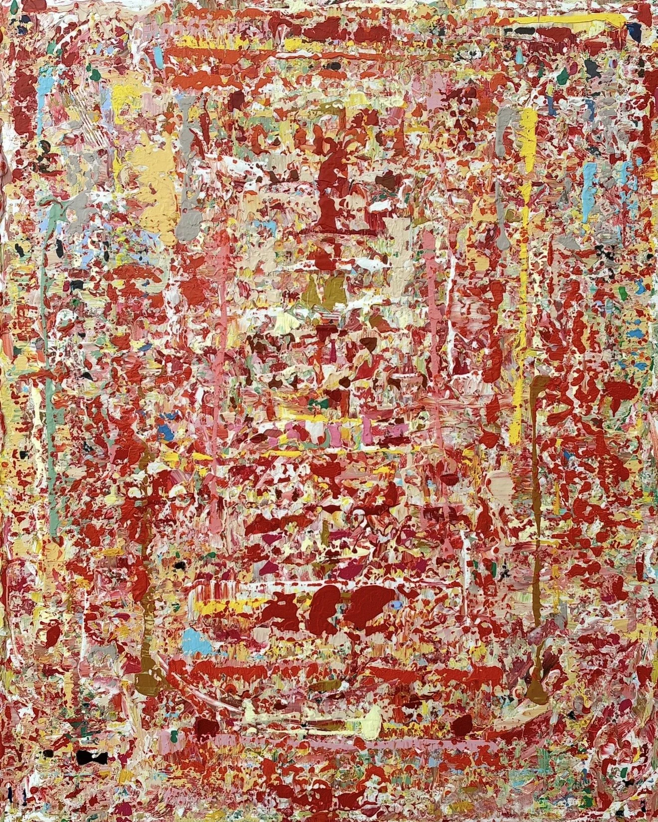 The garden after the cross, 100x80cm, 2026, Knokke, Belgium, acrylic on canvas, Olivia-de-posson-abstract-contemporary-colorful-art