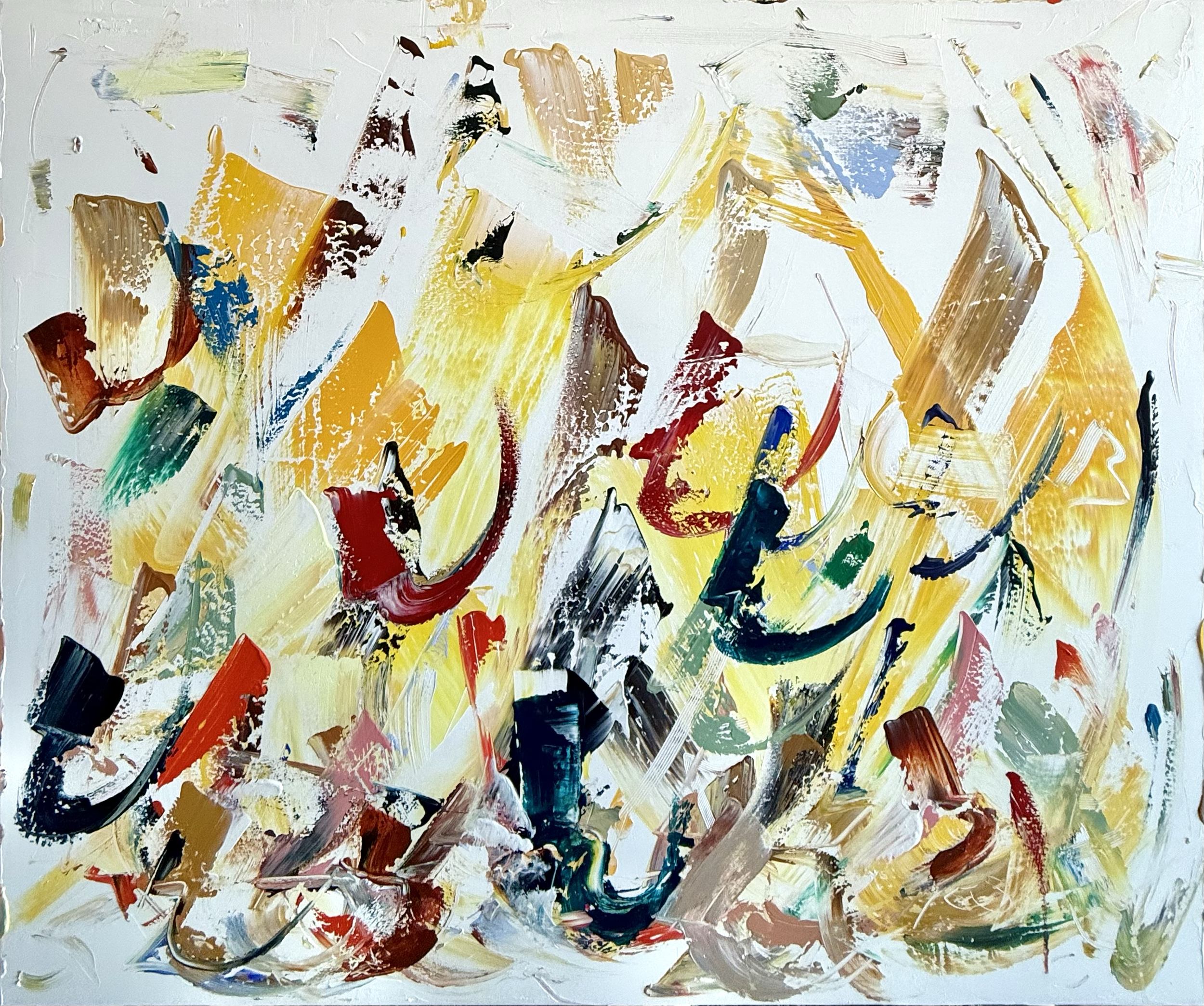 SOLD - Se laisser danser par la vie, 100x120cm, acrylic on canvas, Knokke, Belgium 2026 Olivia-de-posson-abstract-contemporary-colorful-art