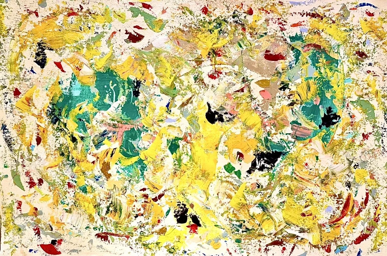 Spring awakening, 100x140cm, acrylic on paper,  2026, Olivia-de-posson-abstract-contemporary-colorful-art