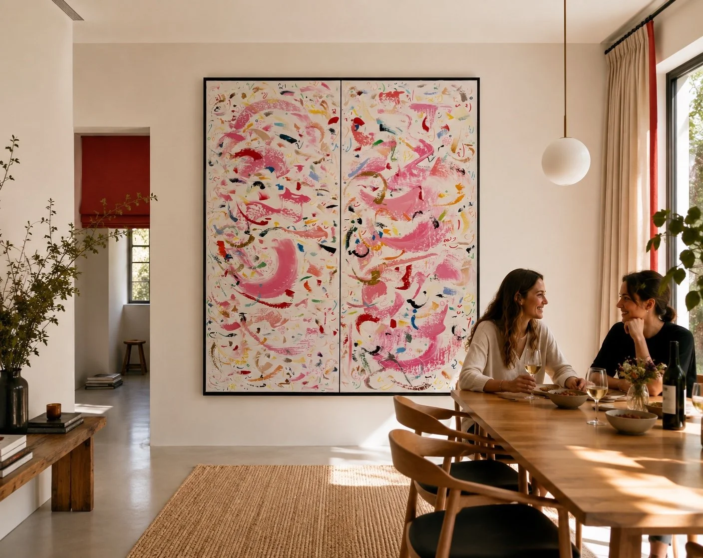 simulation - Return to Love, 200x160cm (diptych), 2025, Brussels, Belgium, acrylic on canvas, Olivia-de-posson-abstract-contemporary-colorful-art