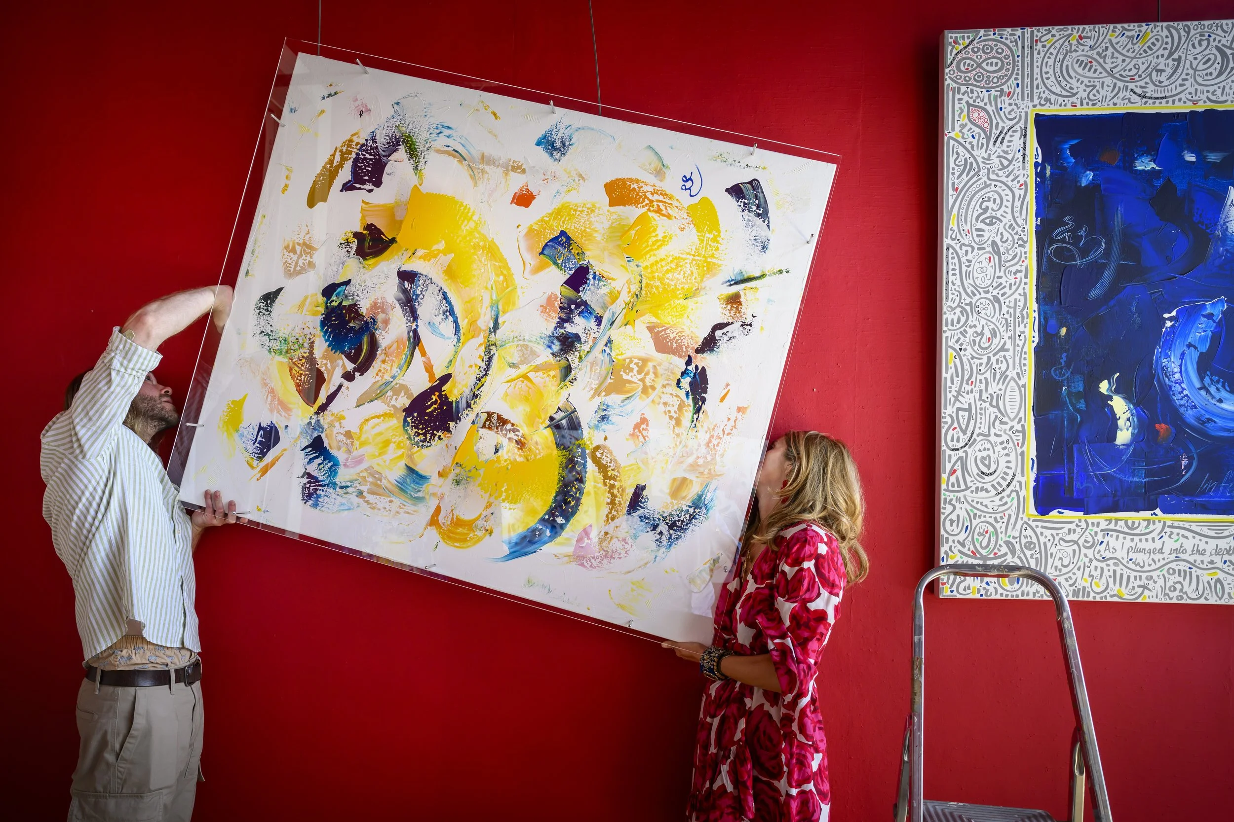 Integrating Polarities, 140x120x10cm, Acrylic and Pure Energy on Canvas and Plexi, olivia-de-posson-colourful-spiritual-energy-art