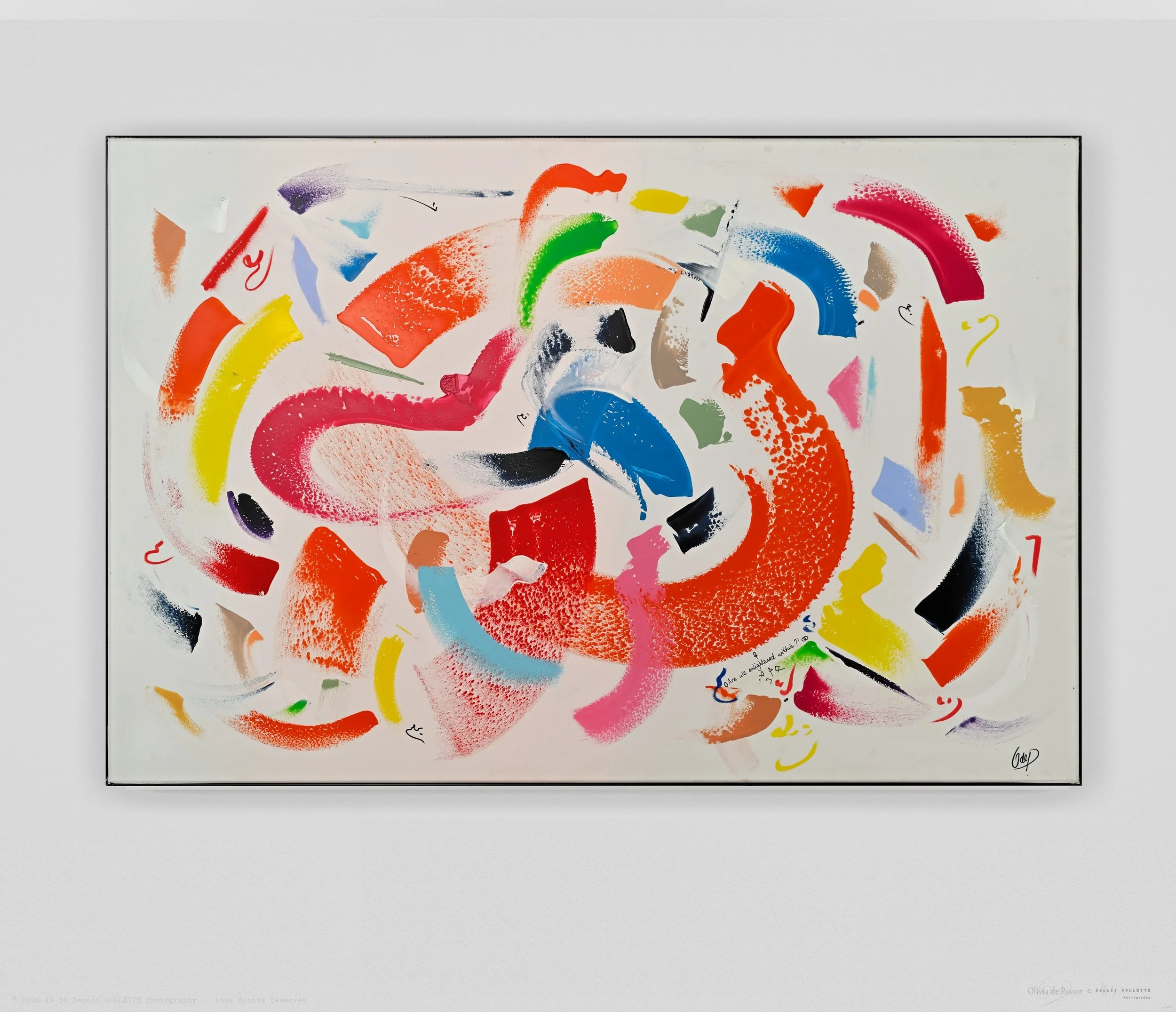 Are we enlightened within?! 80x120cm, acrylic and pure energy on led canvas, olivia-de-posson-colourful-spiritual-energy-art