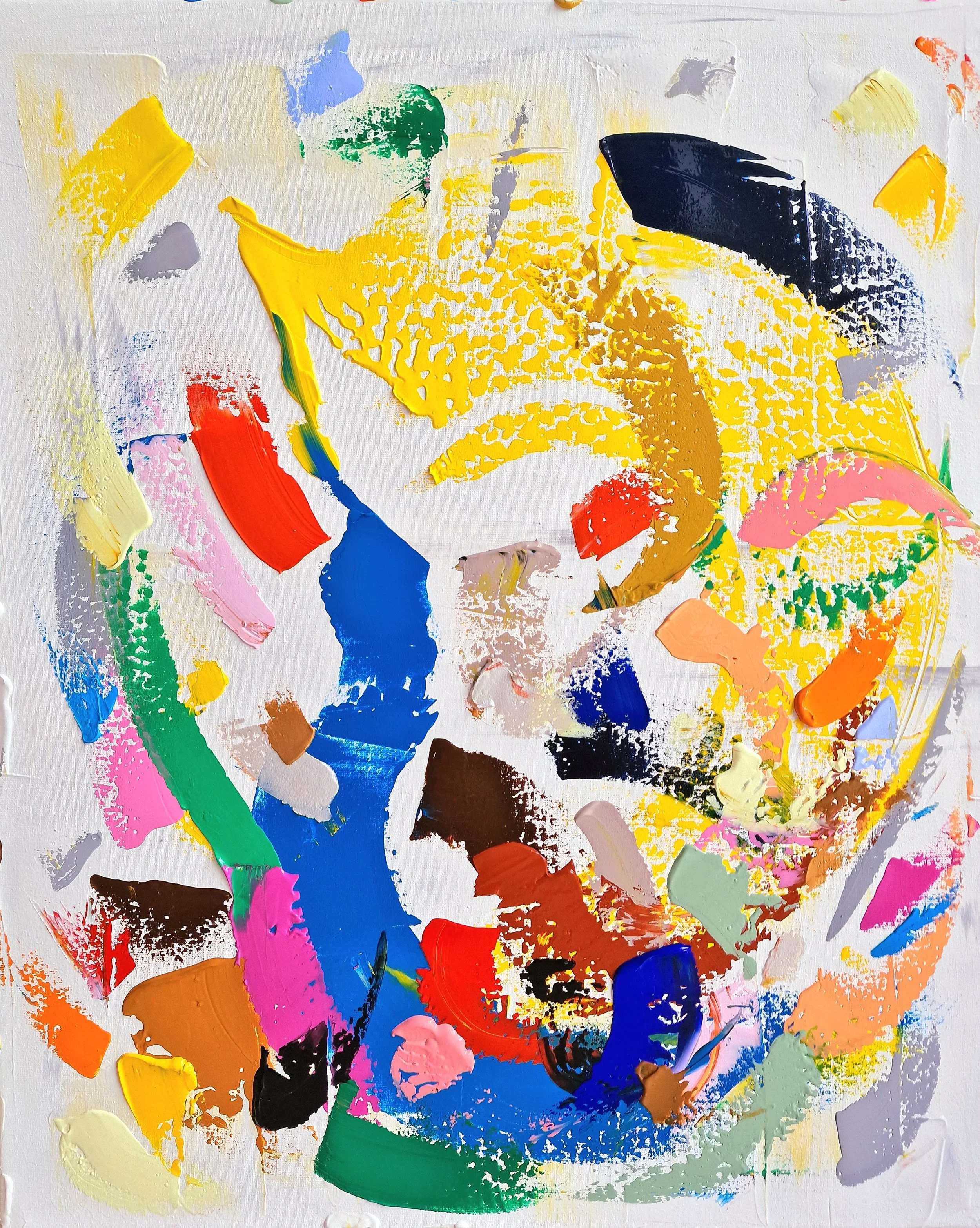La Joie du Coeur! 75x65cm, Acrylic & Pure Energy on Canvas, olivia-de-posson-colourful-spiritual-energy-art