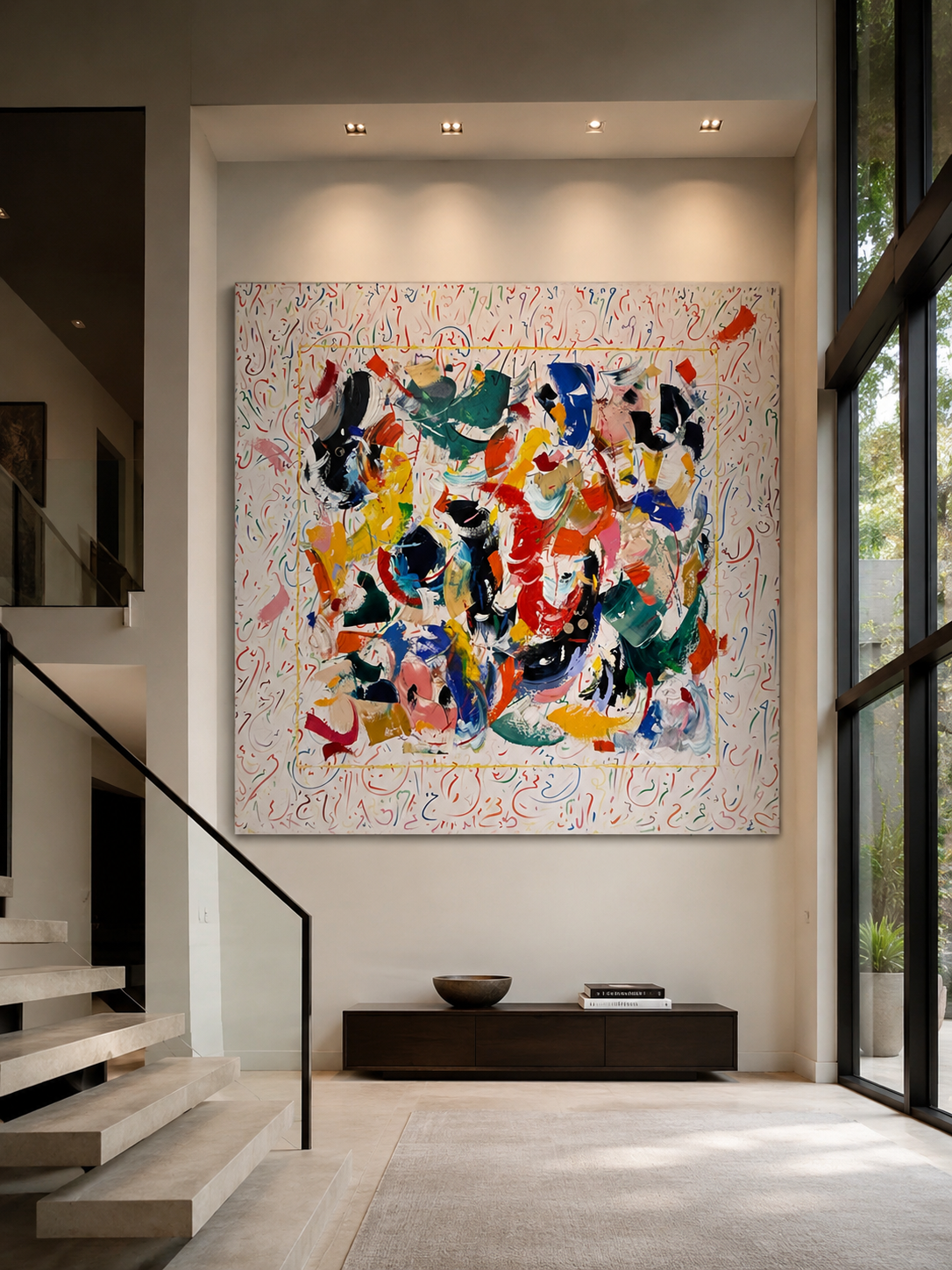 Oser sortir du cadre, 200x200cm, acrylic on canvas, Knokke, Belgium, 2024 & 2026 olivia-de-posson-colourful-contemporary-abstract-art