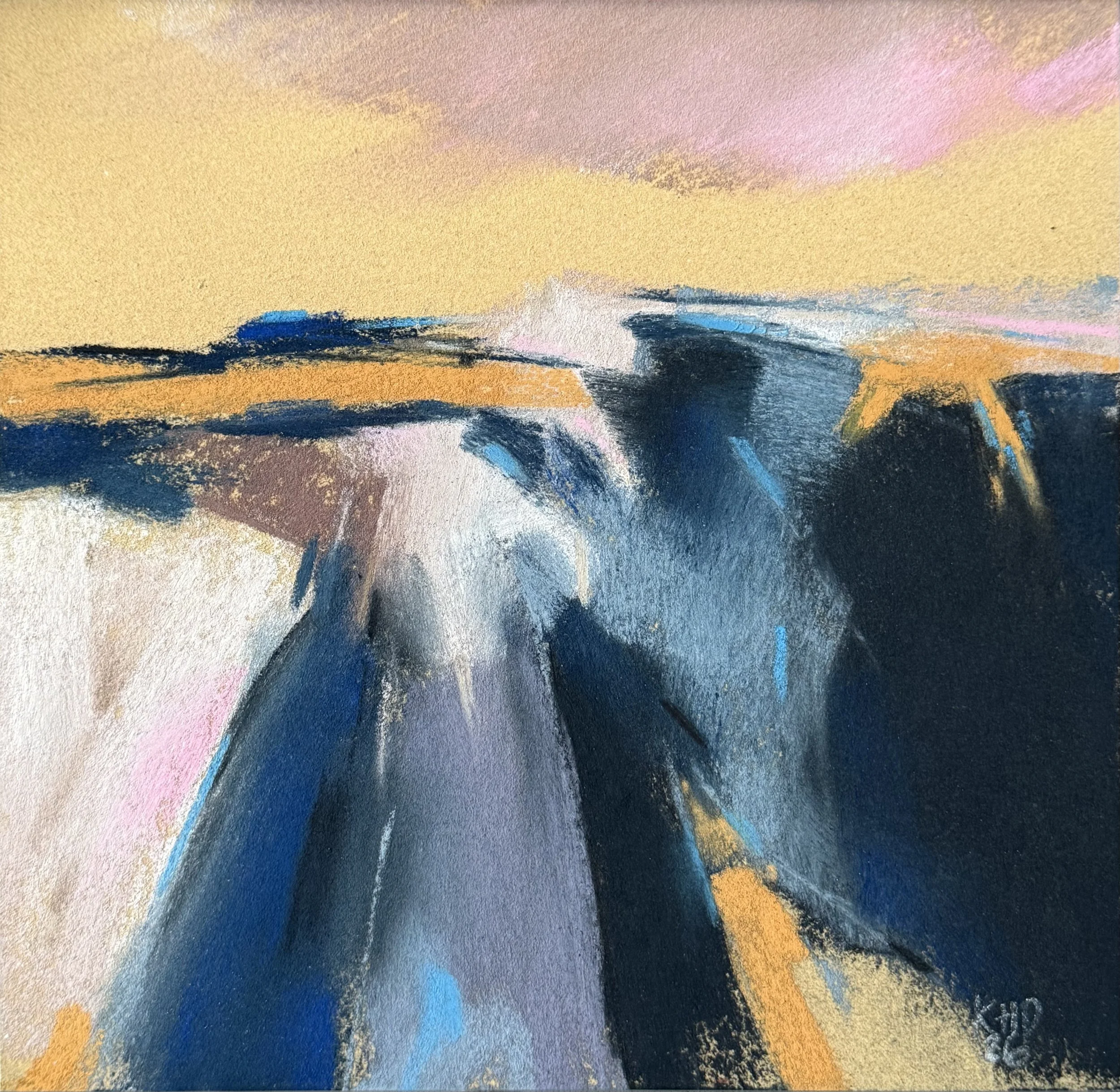 "Vadested - Cold Currents II" Pastels on sanded card. Production year 2026