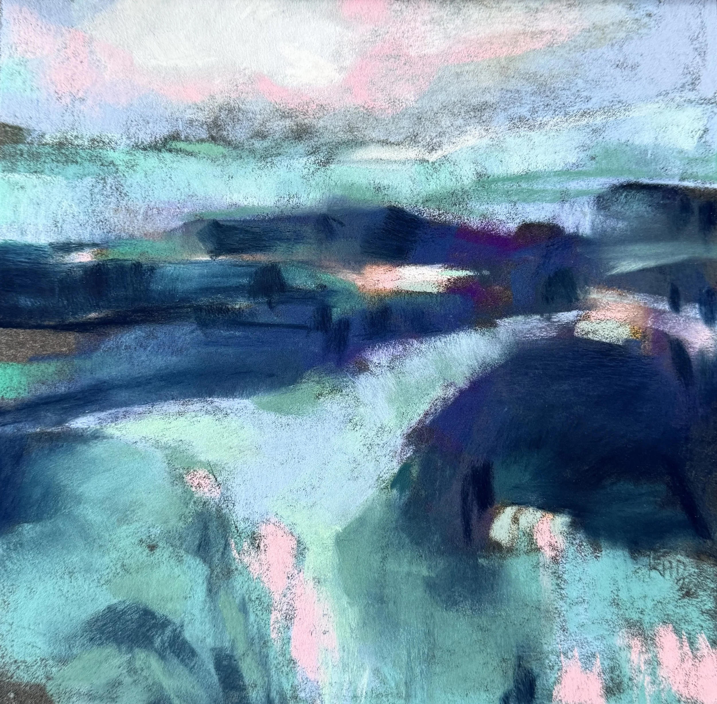 "Vadested - Winters Egde I" Pastels on coloured cardboard. Production year 2026
