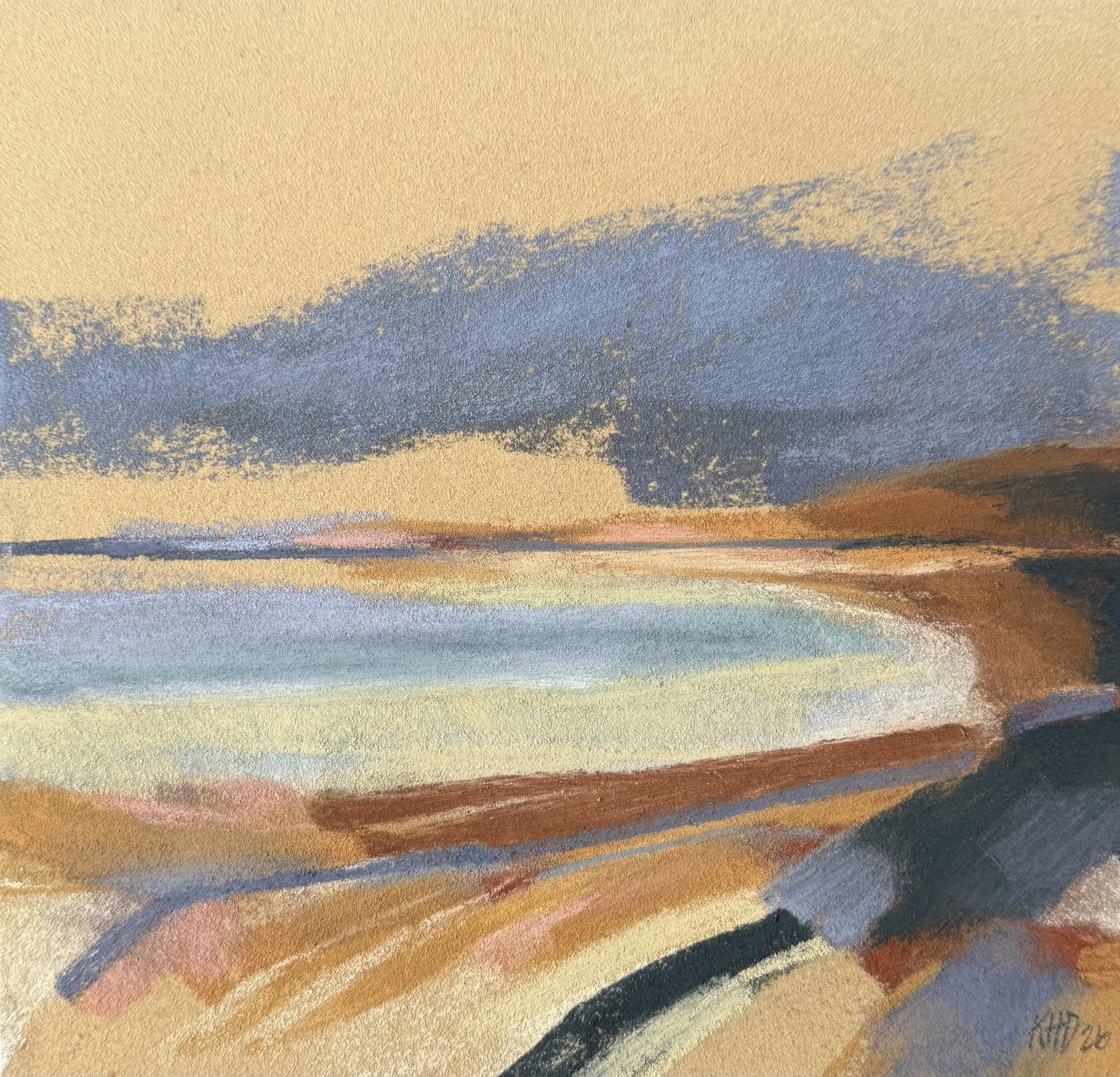 "Vadested - Cold Currents III" pastels on sanded paper. Production year 2026