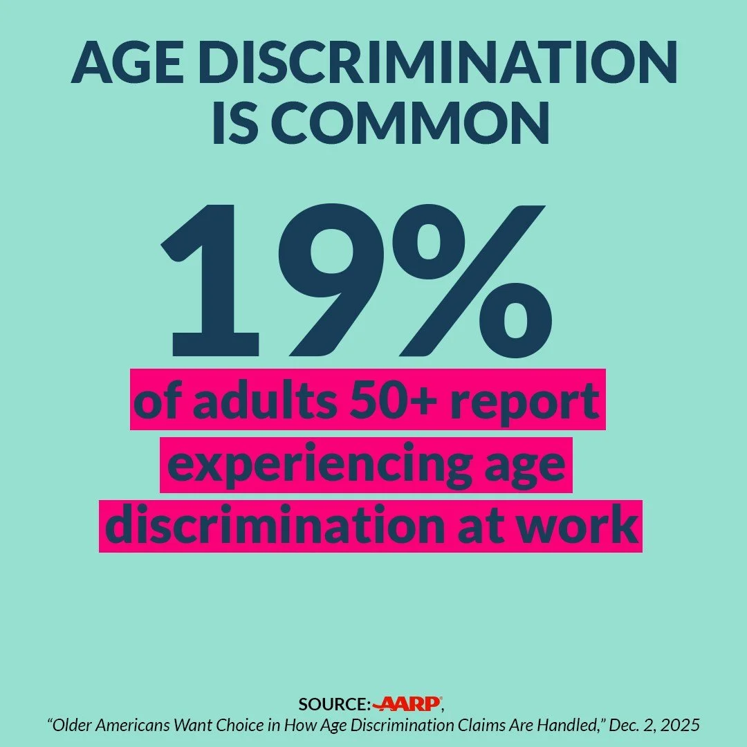 New AARP  research shows age discrimination is real for older workers, but most never file a claim and many don&rsquo;t even know they&rsquo;ve signed away their rights on their first day of work. 

Older Americans overwhelmingly want choice in how t
