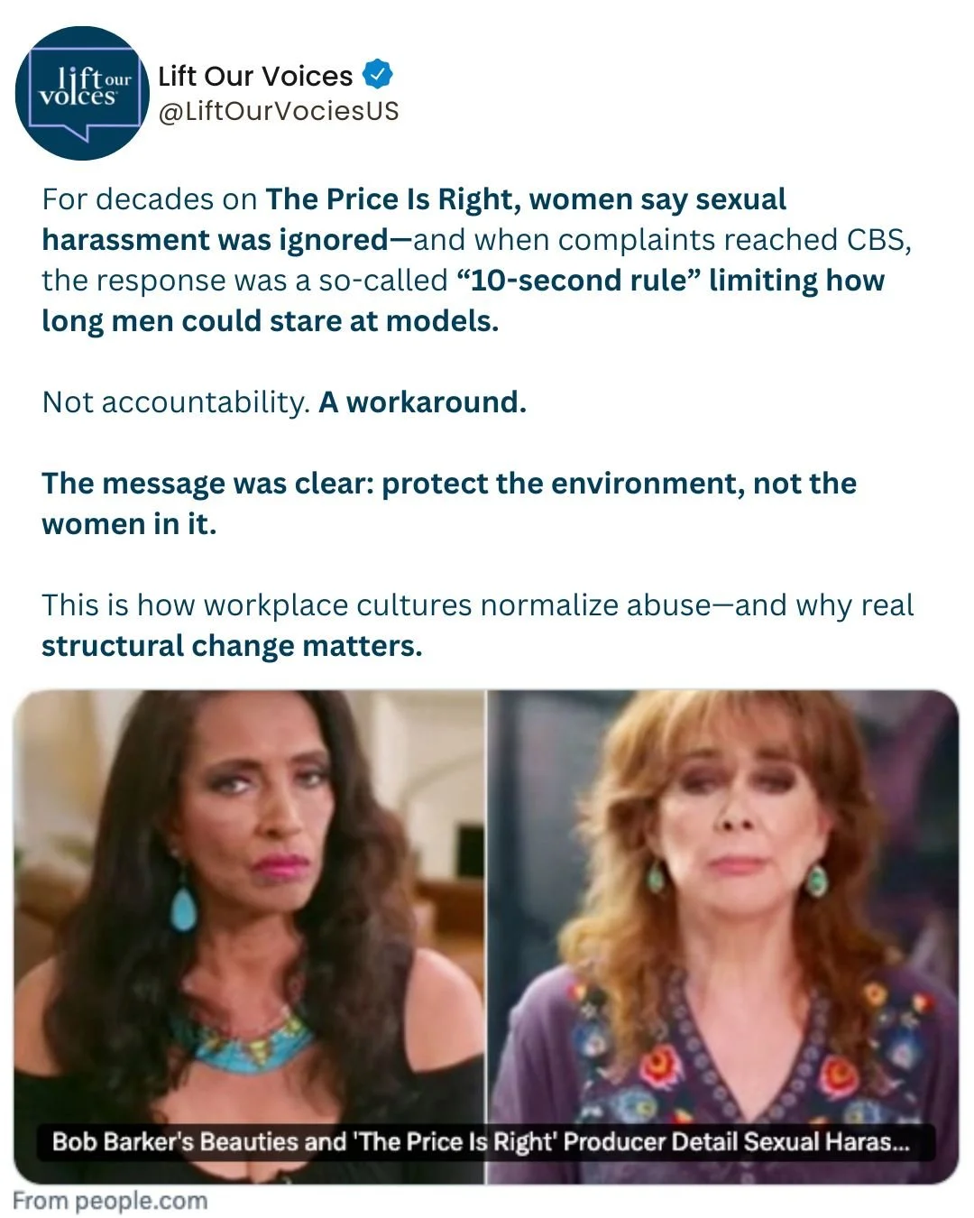 This story is exactly why real structural change matters.

Story via @people https://people.com/barkers-beauties-price-is-right-producer-sexual-harassment-affair-exclusive-11925655